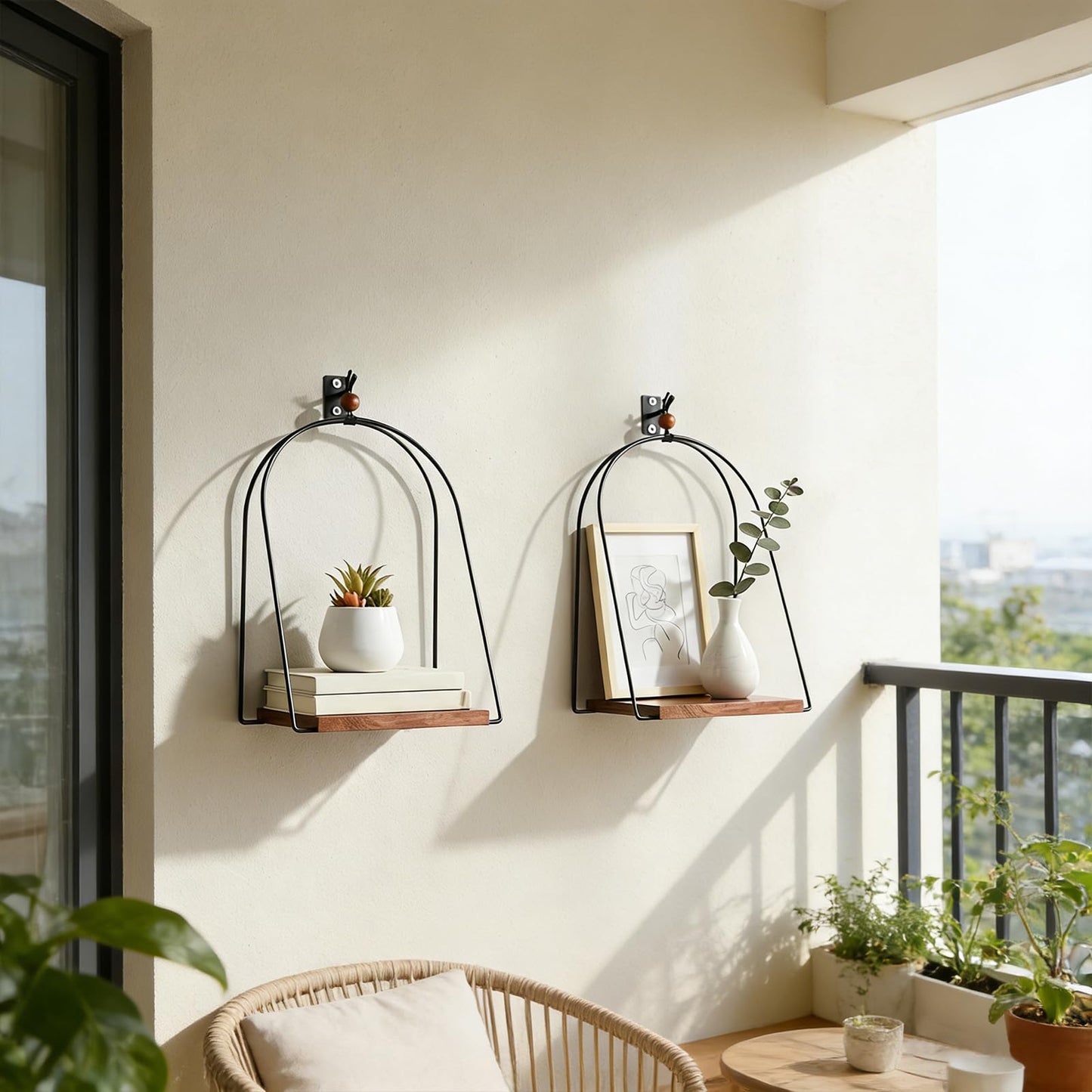 ZEXUIRU 2 Set Metal Wall Candle Sconce for Living Room Bedroom Dining Room Bathroom Decorative Iron Candle Holders Farmhouse Wall-Mounted Metal Sconces Holder - Black 11.8in