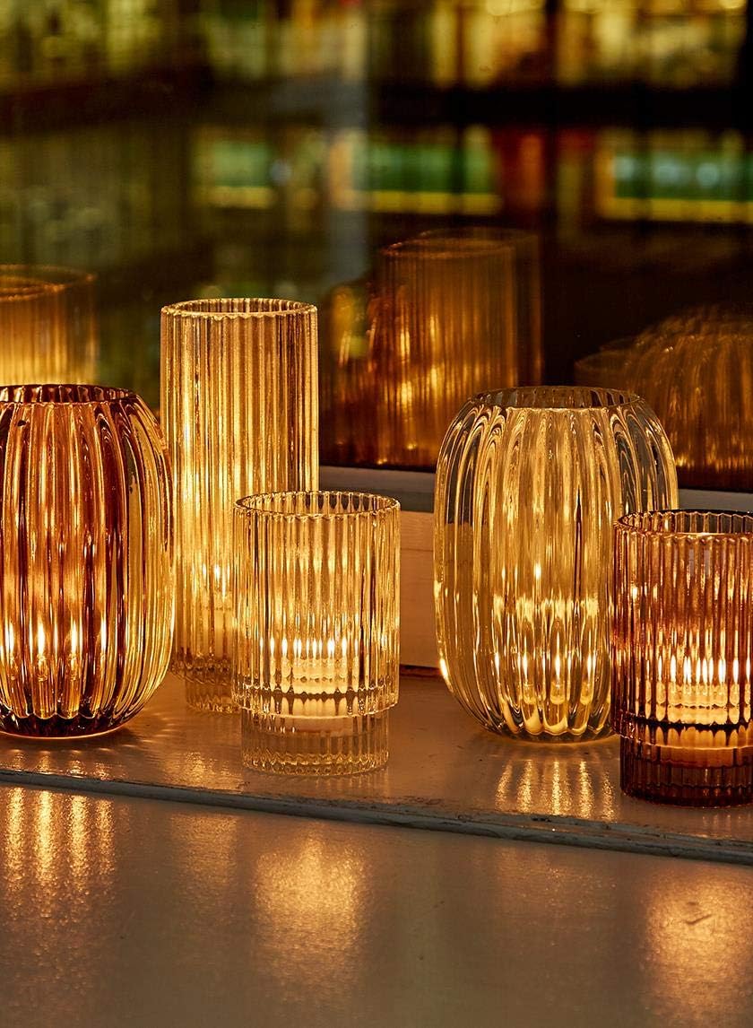 Serene Spaces Living Clear Optical Glass Votive Holder, Perfect for Weddings and Home Décor, 5" Tall & 3.5" Diameter, Set of 12