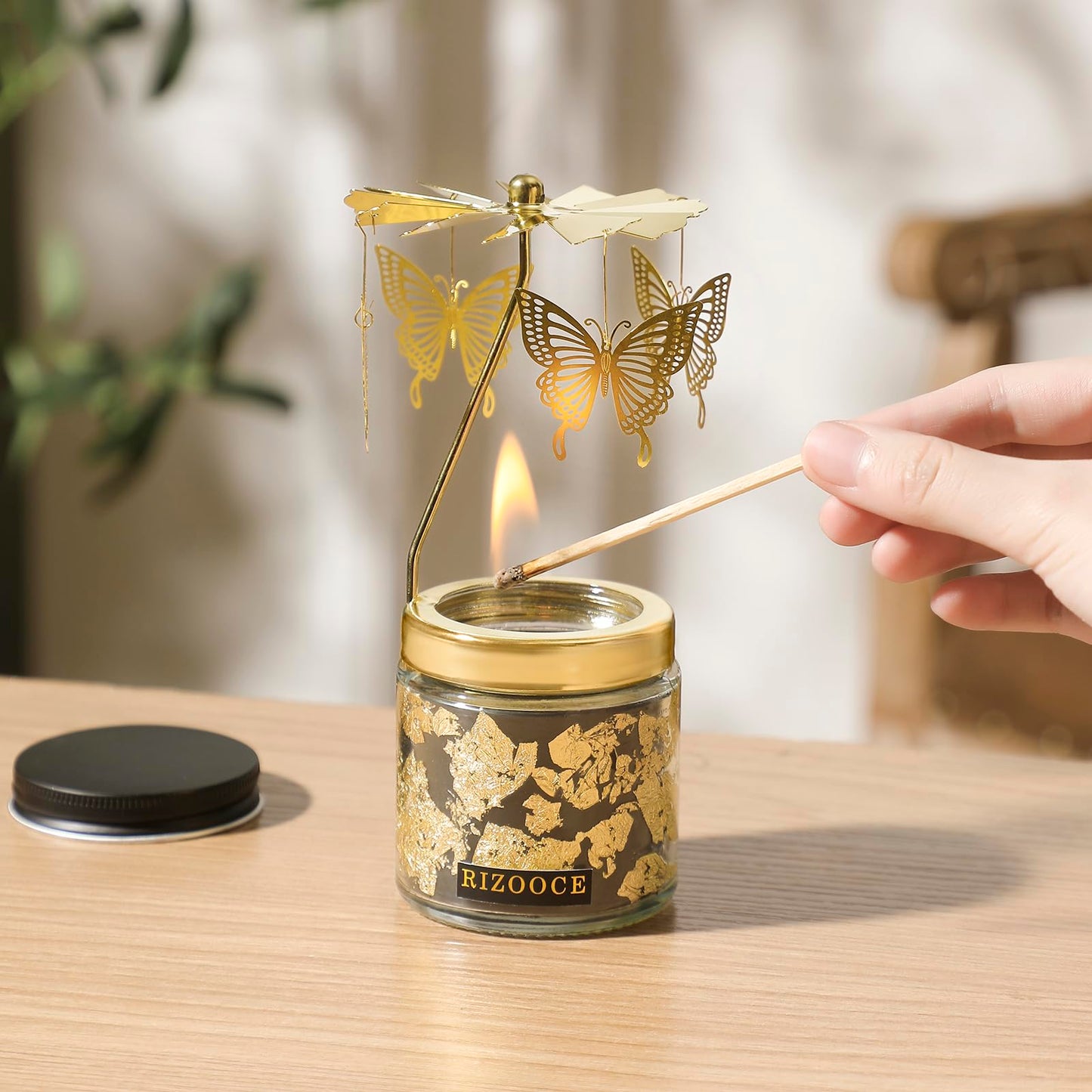 RIZOOCE Butterfly Candle Gifts for Women, Unique Valentines Day Friend Sister Mom Anniversary Christmas Birthday Gift- Rotatable Scented Candles