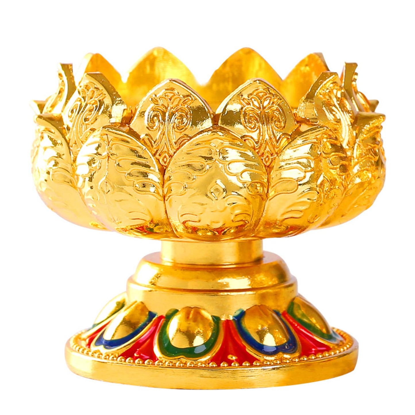 Iron Holder Lotuss Shape Candlestick Holder Table Centerpieces for Temples Kitchen Dining Table Housewarmings Lotuss Butter Lamp