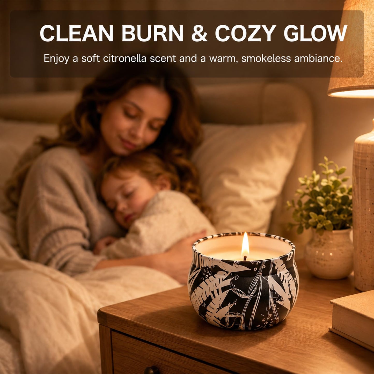 Citronella Candles Outdoor, 12 Pack Natural Soy Wax Citronella Candles, 300 Hours Long-Lasting Burn Citronellas Candle for Backyard, Garden, Patio and Camping