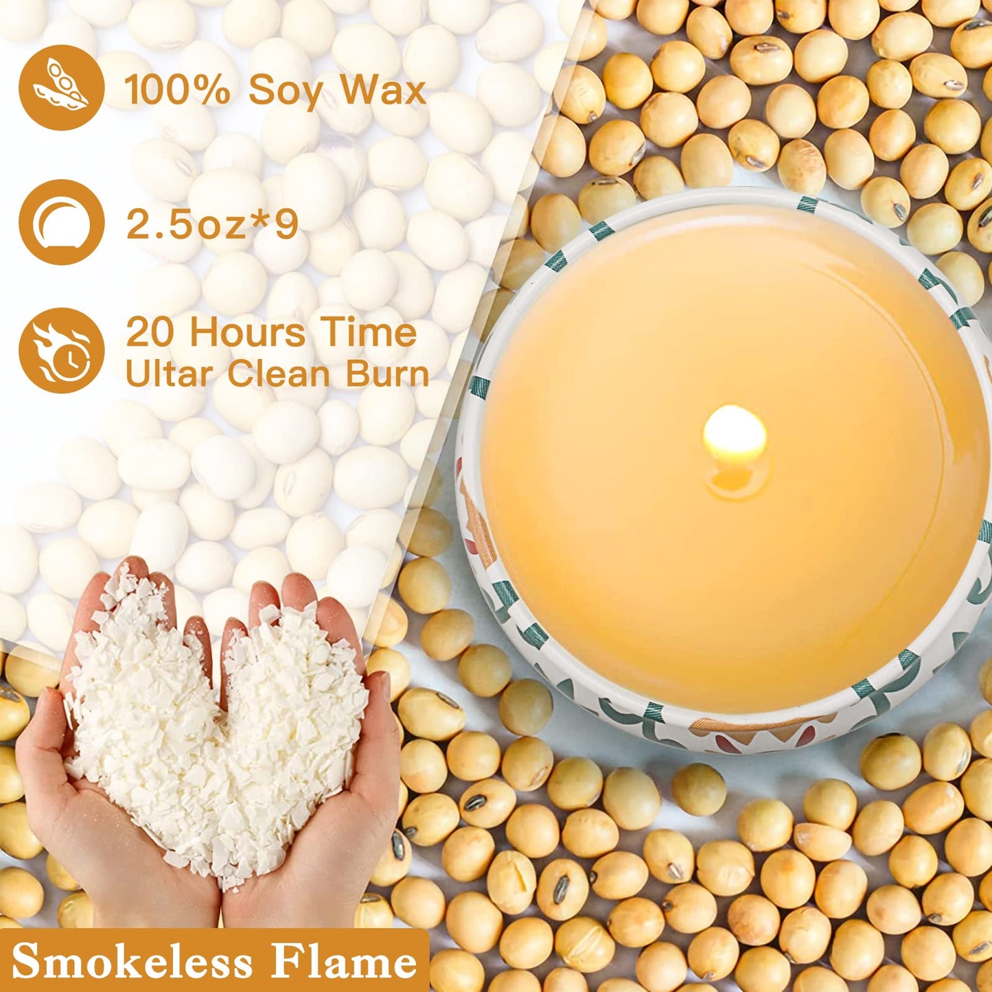 Scented Candles, 9 Packs 2.5oz Candle Set, Soy Candles for Home Scented, Aromatherapy Candle Gift Set for Stress Relief, Bathing, Ideal Gifts for Women Birthday, Valentines Day, Mothers Day