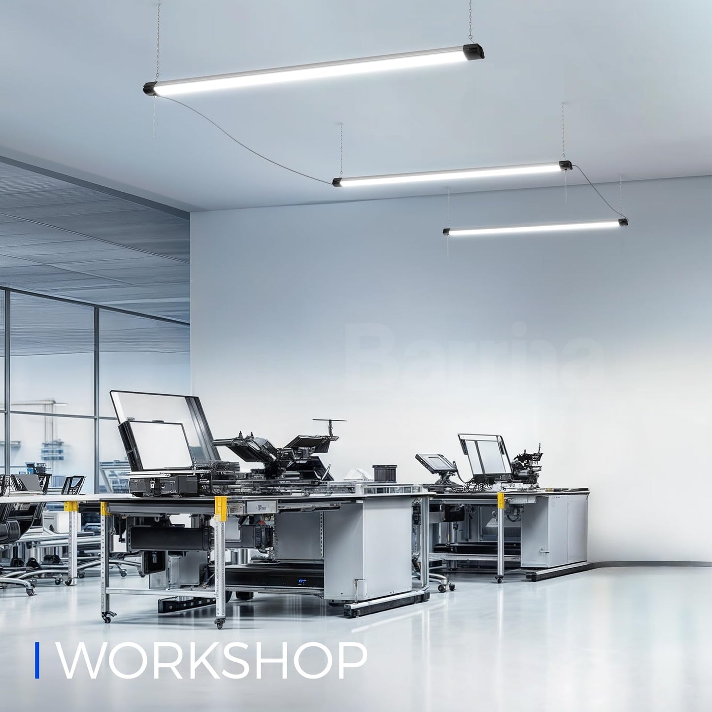 Barrina LED Shop Lights 4FT 84W 10000LM 6500K Aluminum Linkable Fixture 4 Packs Model BASP-4FT-84FLM-65K