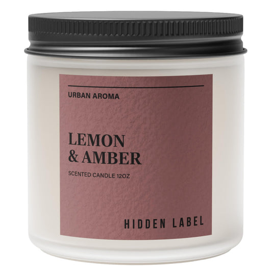 Lemon & Amber Scented Candle for Home, 12oz 2-Wick 70-Hour Soy Candle, Clean Burn Non-Toxic, Citrus Aromatherapy Candle for Women, Housewarming Gift, Cozy Home Décor