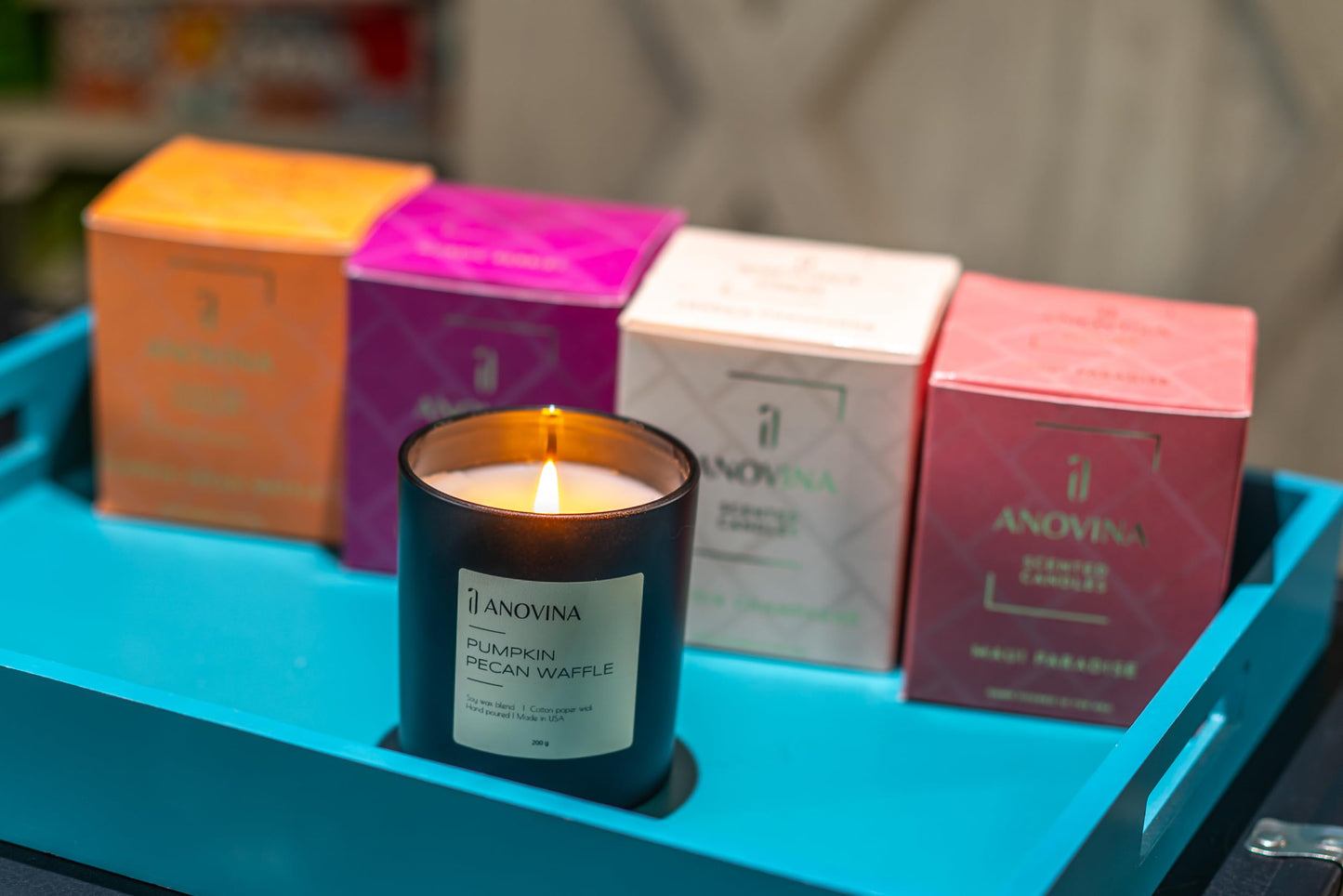 Anovina Pumpkin Candle – Fall Scented Candle with Premium Soy Wax Blend – Cozy Autumn & Holiday Gift Candle for Women and Men