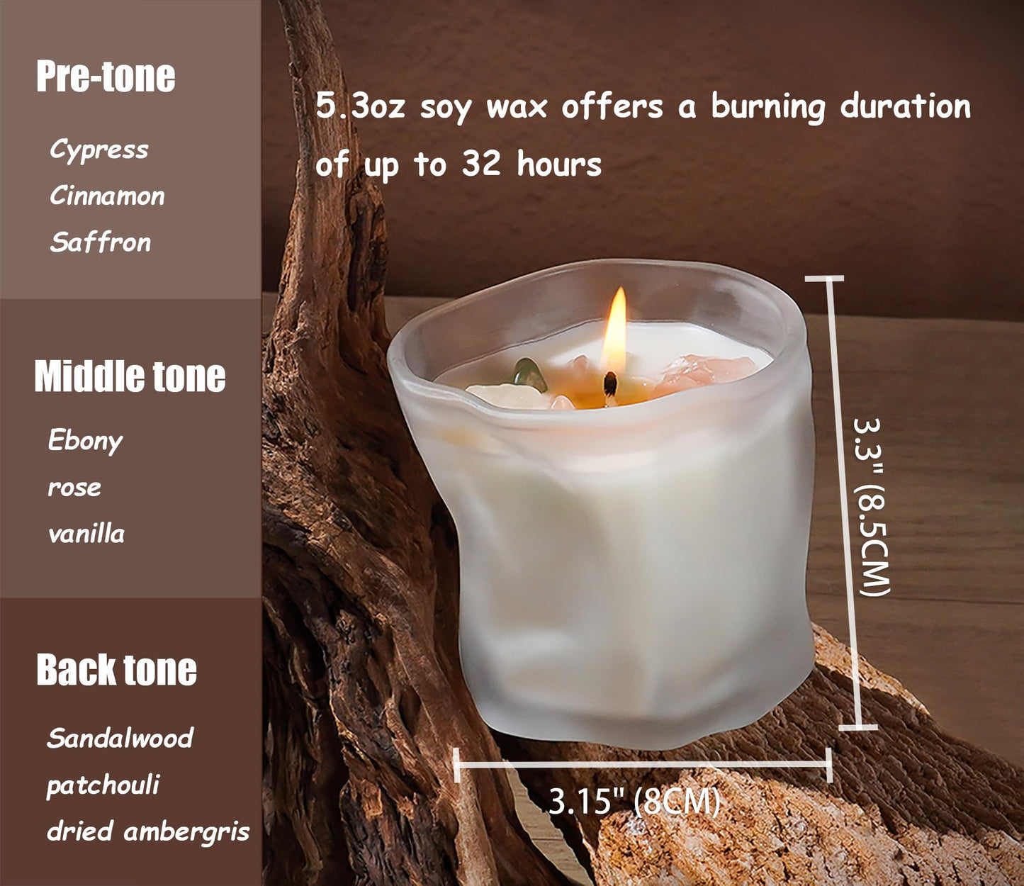 CaxyKyx Scented Soy Candles with Crystals Inside Aromatherapy Candle for Women Positivity Energy Gift Mothers Days Birthday White