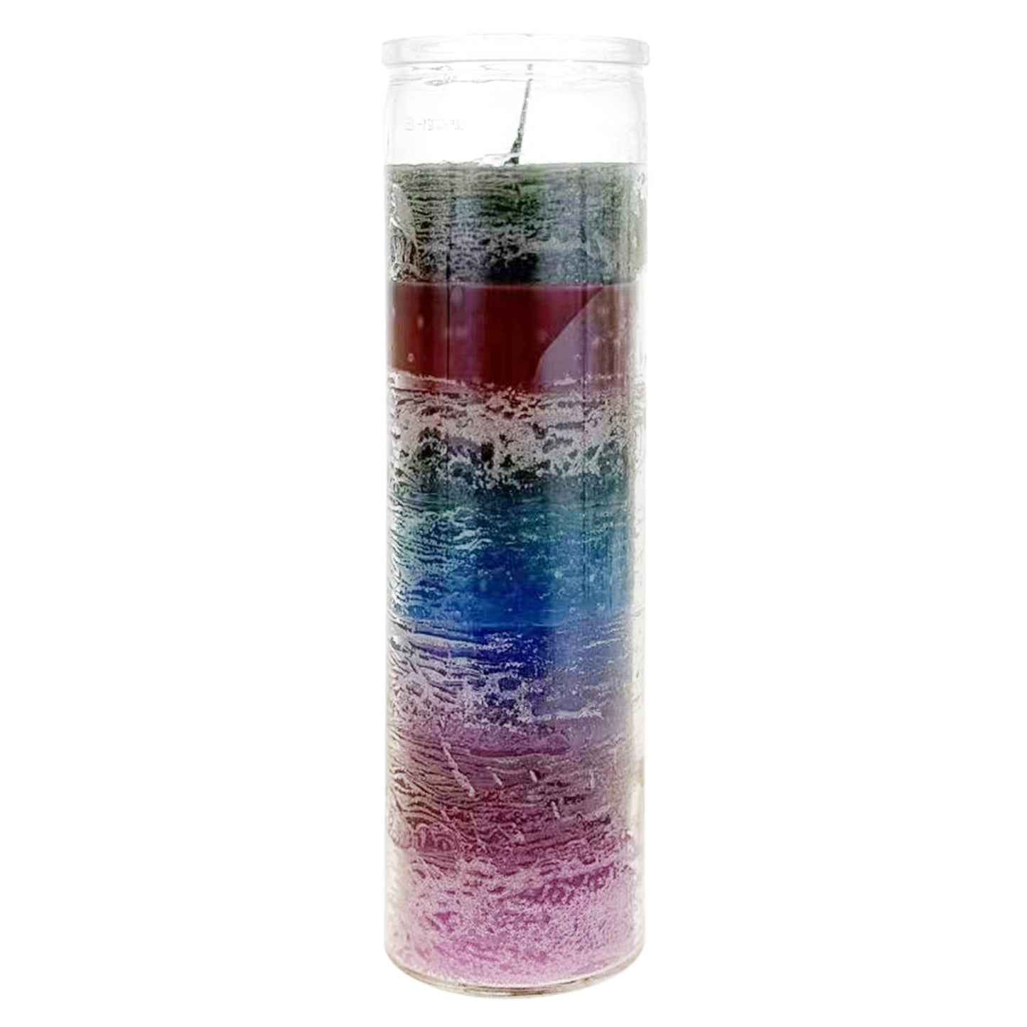 Mega Candles 1 pc Unscented 7 Color Glass Devotional Prayer Candles, Hand Poured Wax Candle 2 Inch x 8 Inch, Sanctuary, Vigils, Prayers, Casting Chimes, Spiritual, Rituals, Spells, Wicca, Deities