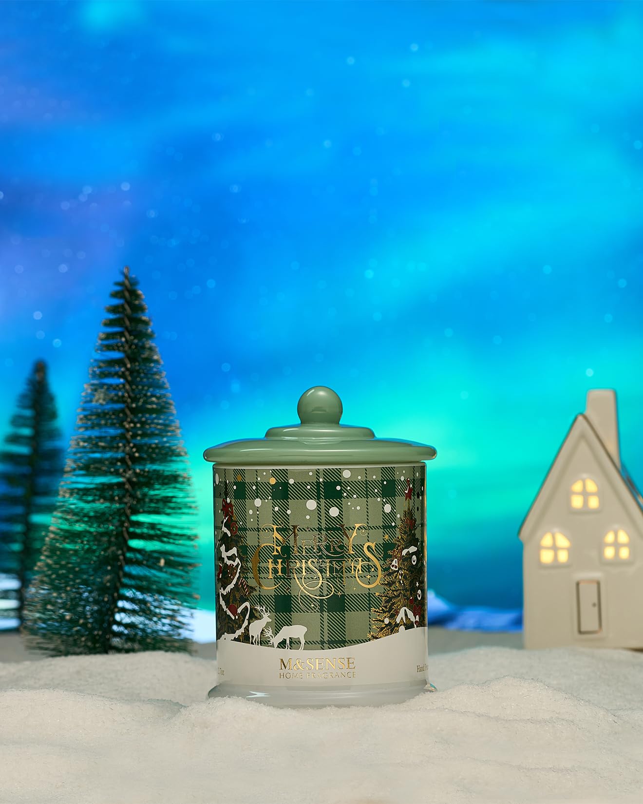 M&SENSE Fireside Cedarwood Scented,Soy Wax Candle,2 Wick 12.7oz Jar Candle,75 Hour Long Lasting Slow Burning, Soy Organic Wax Non Toxic,Aromatherapy Candle Gift for Christmas