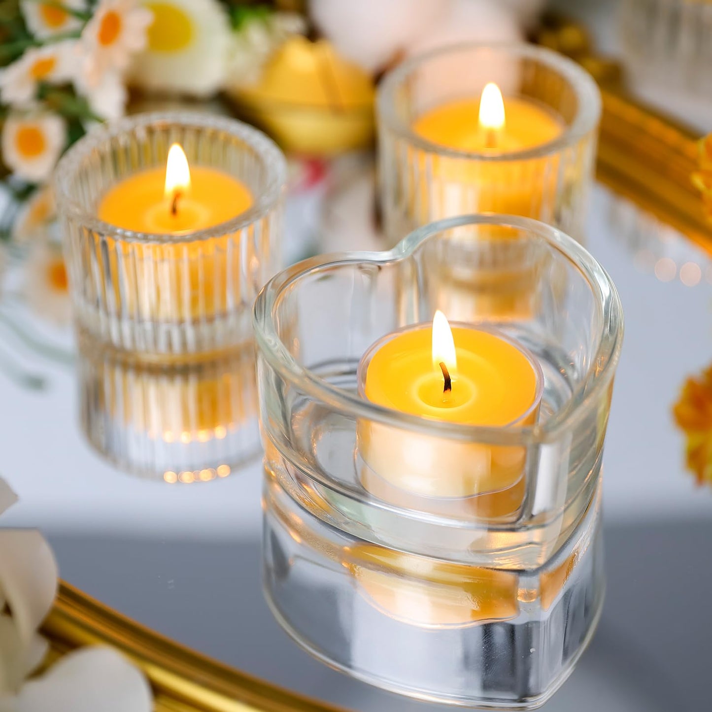 100 Packs Beeswax Tealight Candles Bulk,4 Hours 100% Pure Beeswax Tea Lights Candle in Clear Cup,Natural Scent Bees Wax Candles Small Smokeless Clean Burning Perfect for Home Decor for Party Christmas