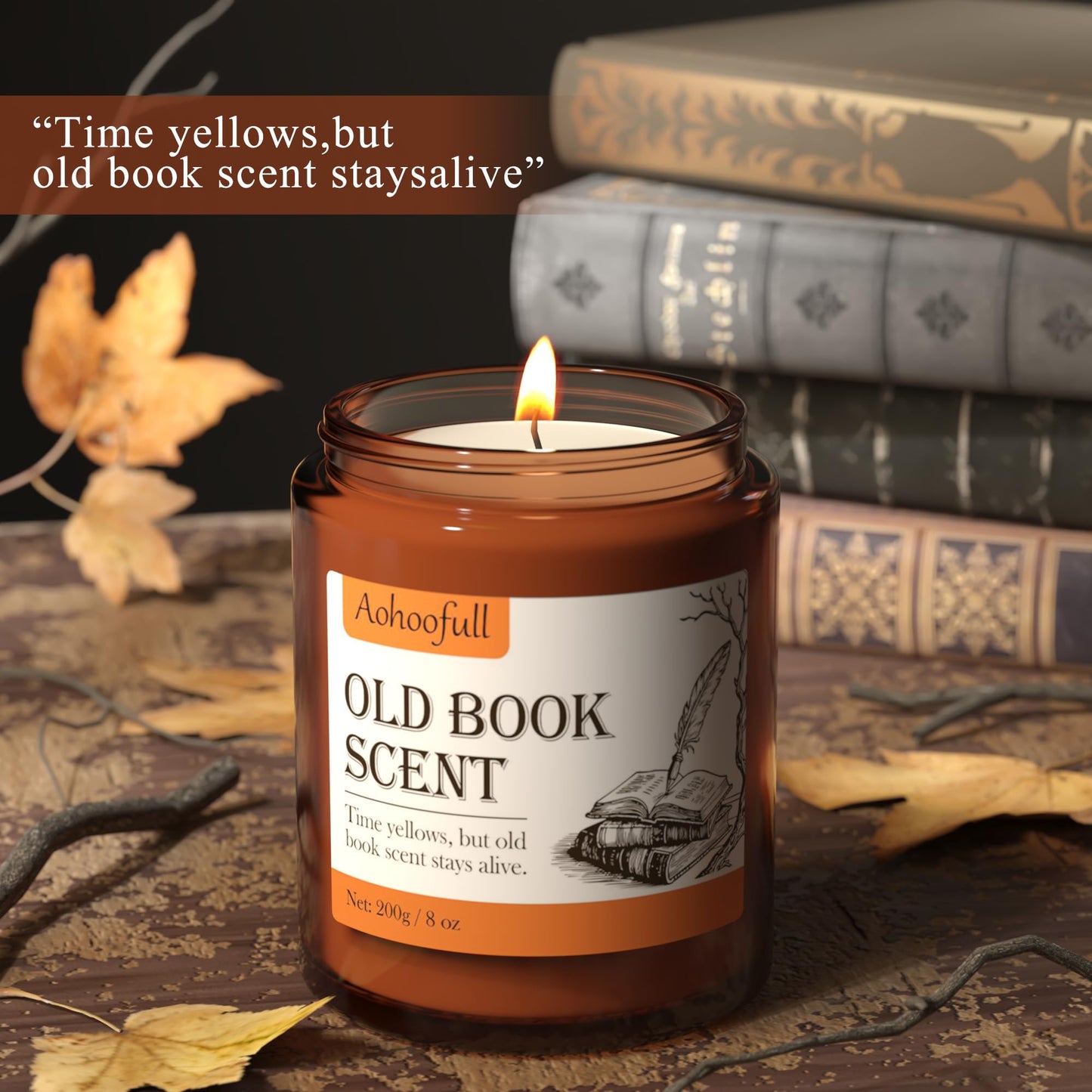 Aohoofull Scented Candles Gifts for Book Lovers,Soy Wax Candles,Inspired Gift Ideas for Readers,Women, Bookworm, Librarian, Men, Friend