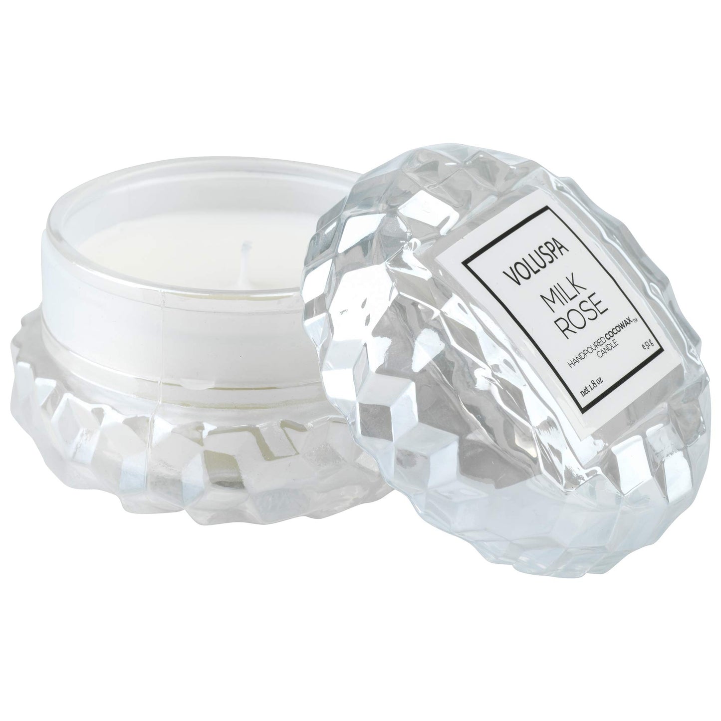 Voluspa Milk Rose, Macaron Candle, 1.8 Ounce, 15 Hour Burn Time, Coconut Wax for Clean Burning, Handcrafted in The USA
