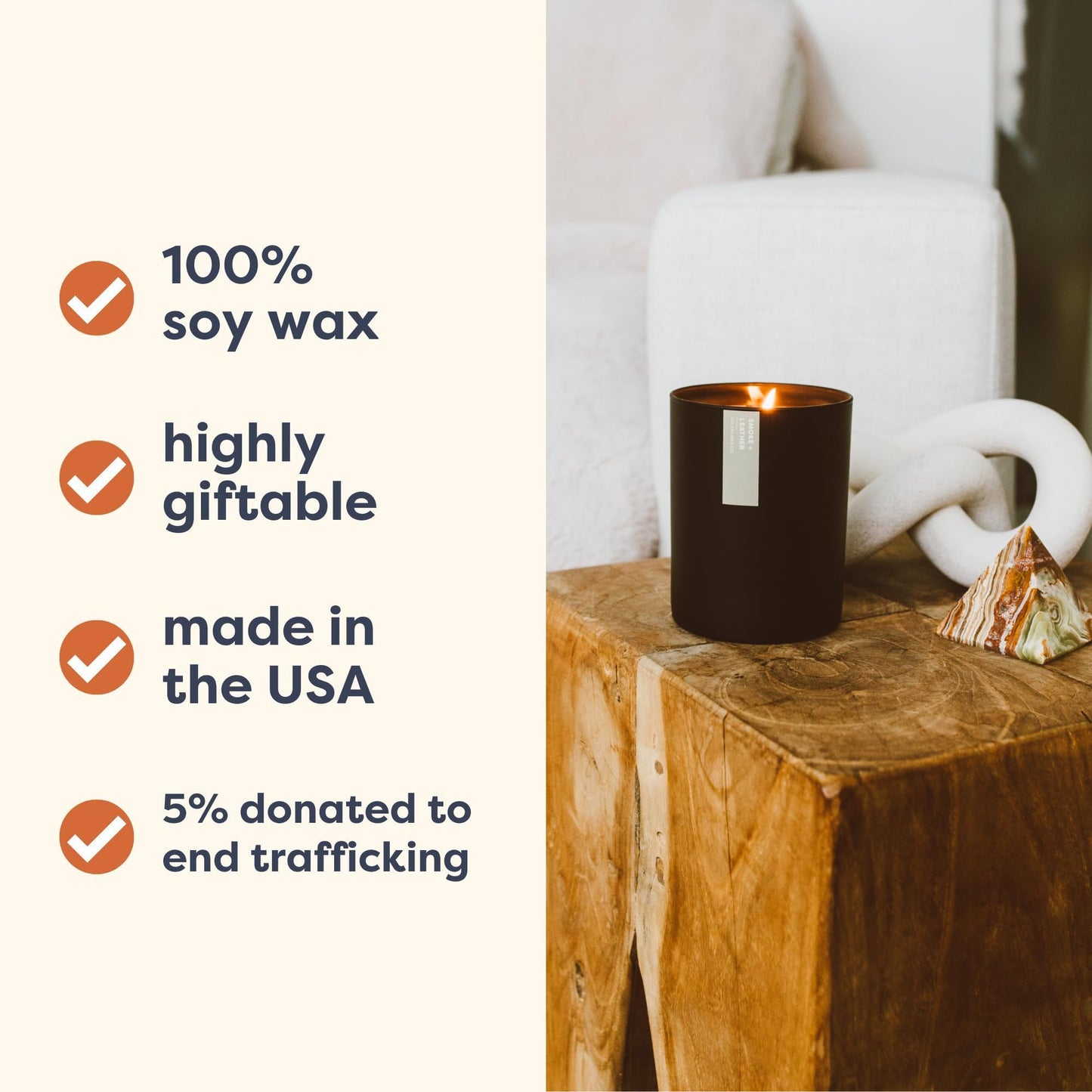 Calyan Wax Co. Fir & Clove Scented Candle - 75 Hour Burn - Luxury Clean Soy Wax Candles - Long Lasting Black Tumbler Jar Candle for Home - 10.2oz