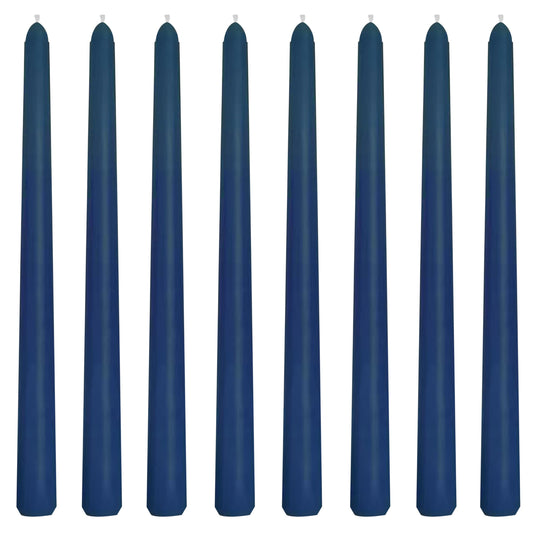 8 Pack 10 Inch Navy-Blue Smooth Taper Candle Set, 7/8 Inch Unscented Driples Candlesticks for Home Decoration, 6-7 Hours Burn