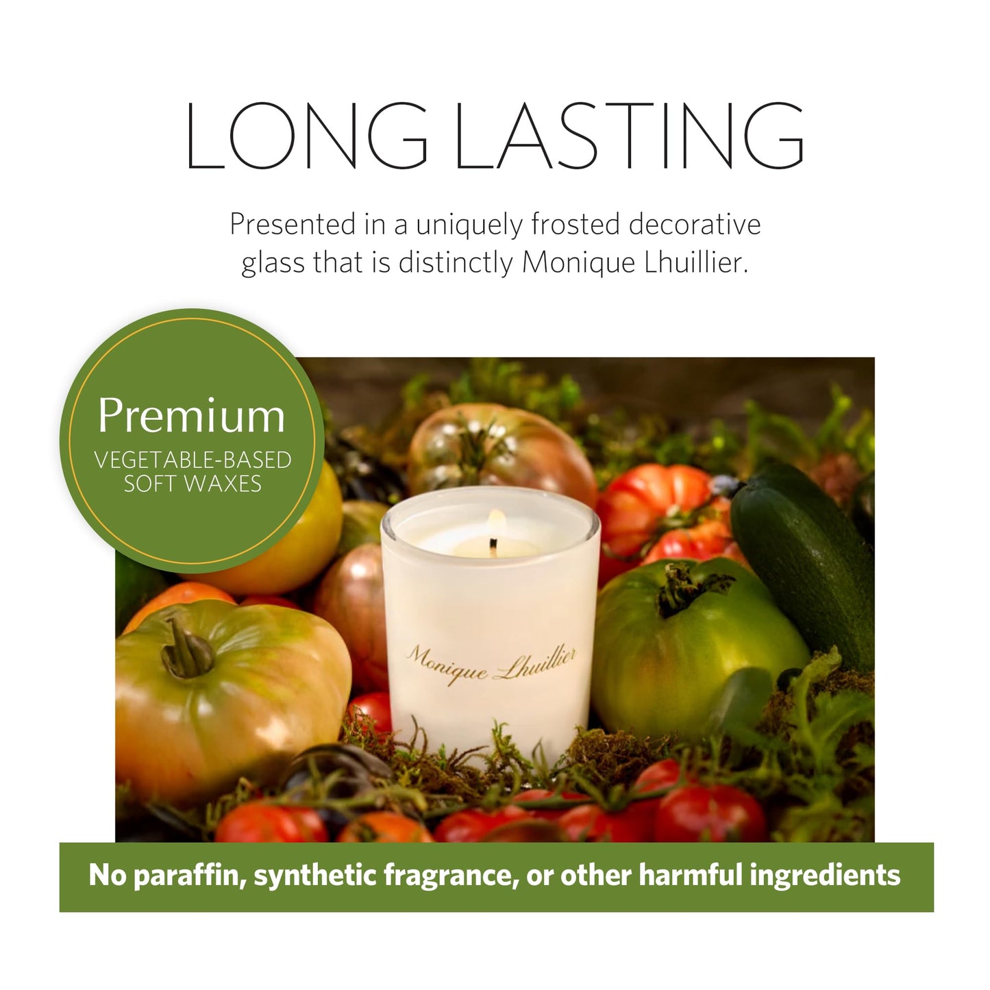 Agraria Monique Lhuillier Tomato Oakmoss Perfume Candle, 7 Oz, 40-50 Hours Flicker Time, Fresh Alluring Botanical Earthy Scented Candles for Home