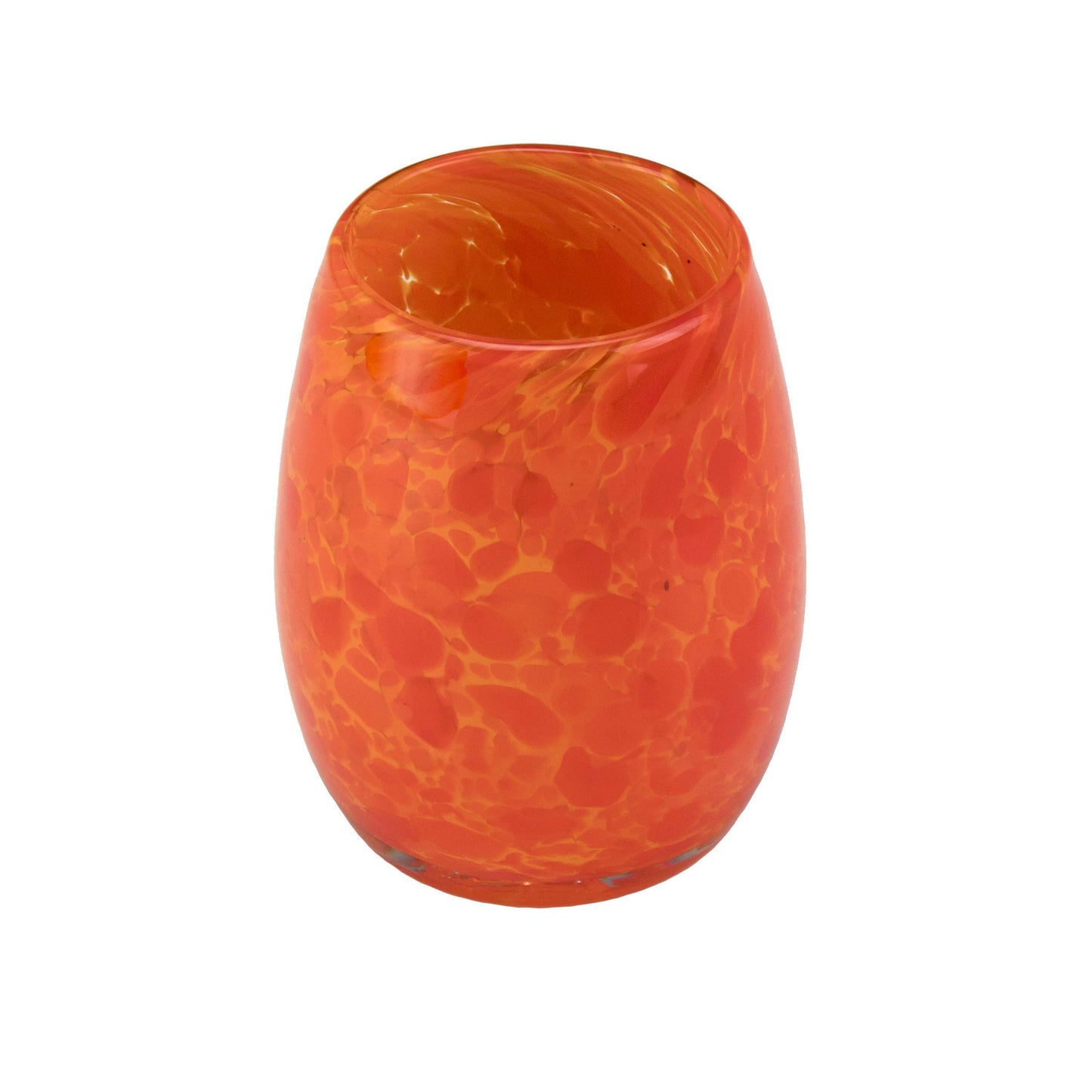Totally Blown Glassworks Votive Candle Holder, Tea-Light, Handmade Blown Glass, Accent Vase, Centerpiece, Home Decor, Artist Dehanna Jones, Seattle, WA. (Orange Julius)