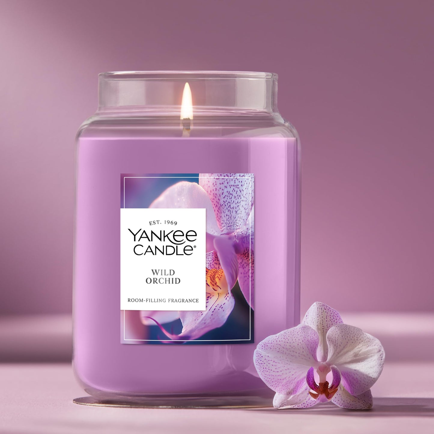 Yankee Candle Wild Orchid Scented Candle, 22oz Large Jar with up to 150 Hour Burn Time, Giftable