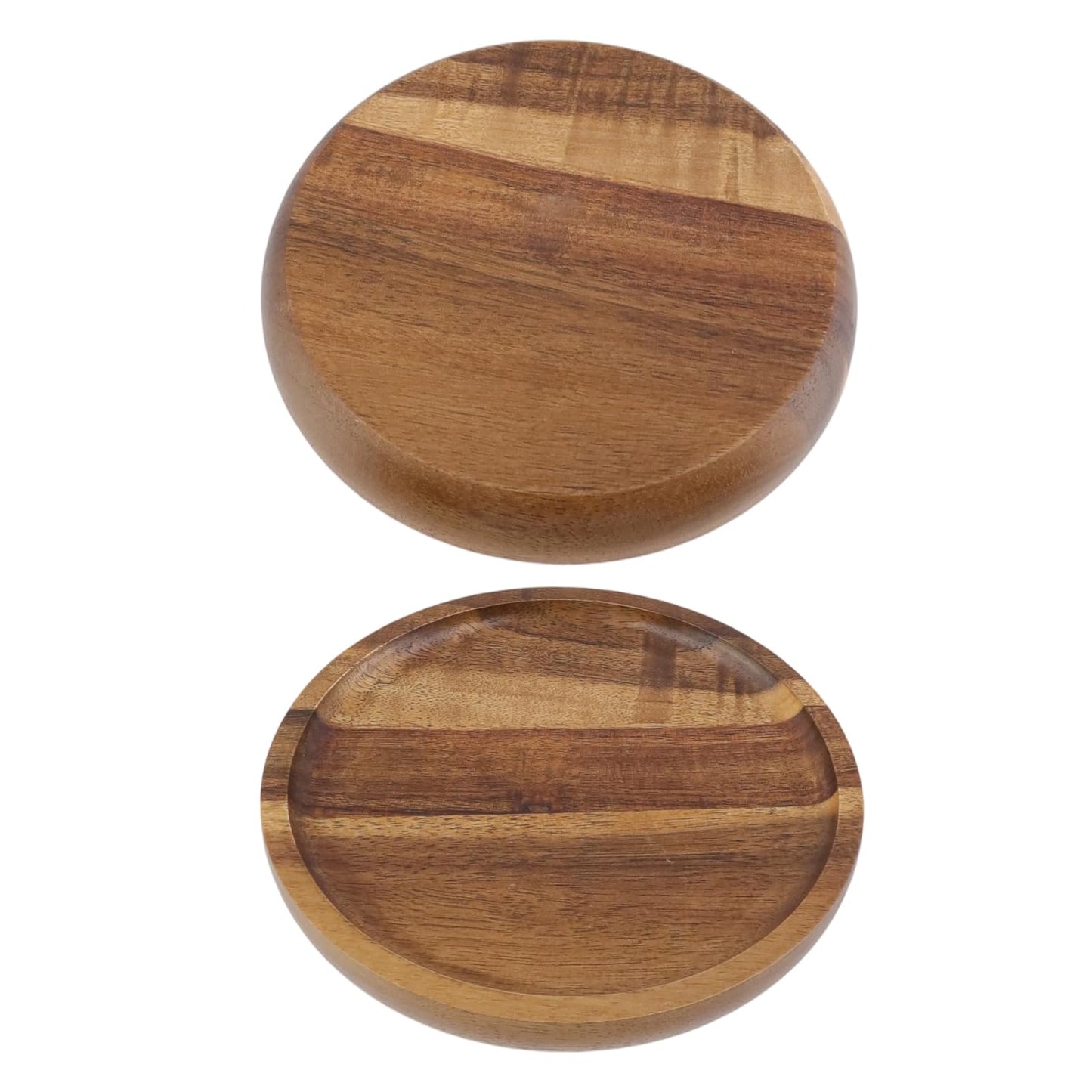 UTALIND Wood Candle Holder Farmhouse Decor, Wooden Pillar Candles Decorative Tray for Pillar Floating Candles Round Wooden Plate Pedestal Stand for Coffee Table Christmas Decor,1Pcs(Brown)