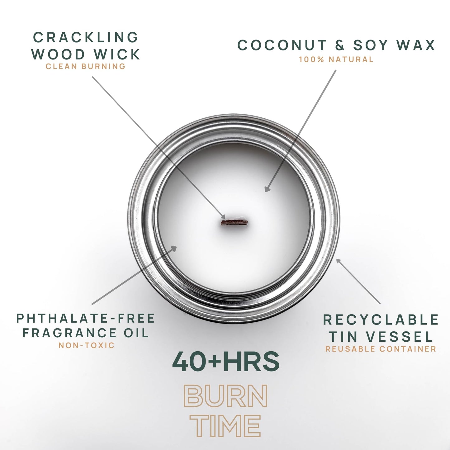 Wick & Star Vegan, Wood Wick, Natural Coconut Soy Wax Aromatherapy Candle, Clean Burning (Cactus Flower)