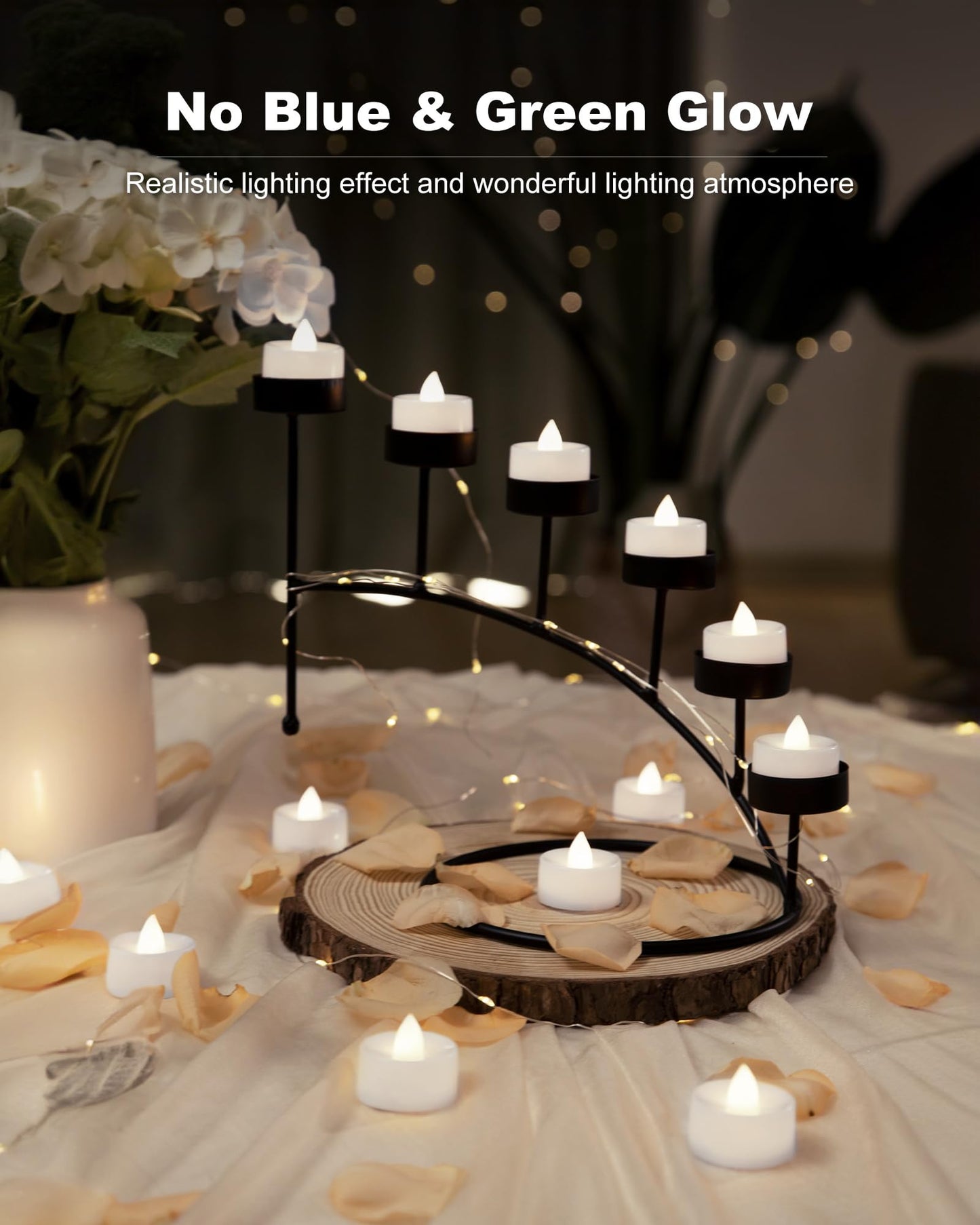 BEICHI 12-Pack Timer Tea Lights Candles Battery Operated, LED Tea Light with Timer, Built-in 6 Hours Flameless Votive Candle, Flickering Votive Tealights- Pure White Light