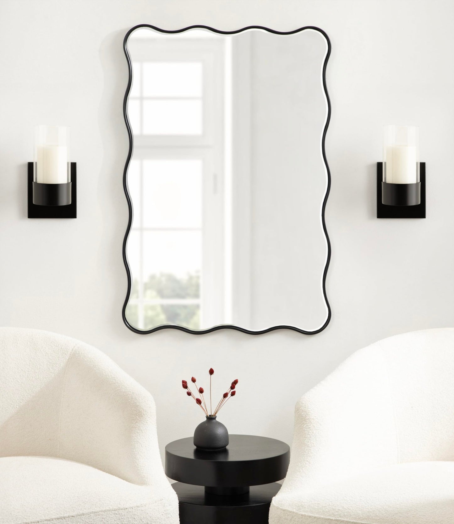 Kate and Laurel Zabler Modern Metal Wall Sconce; 5 x 6 x 10; Black; Round Candle Holder with Removable Glass Cylinder for Flameless Candle Display in Bedroom or Bathroom