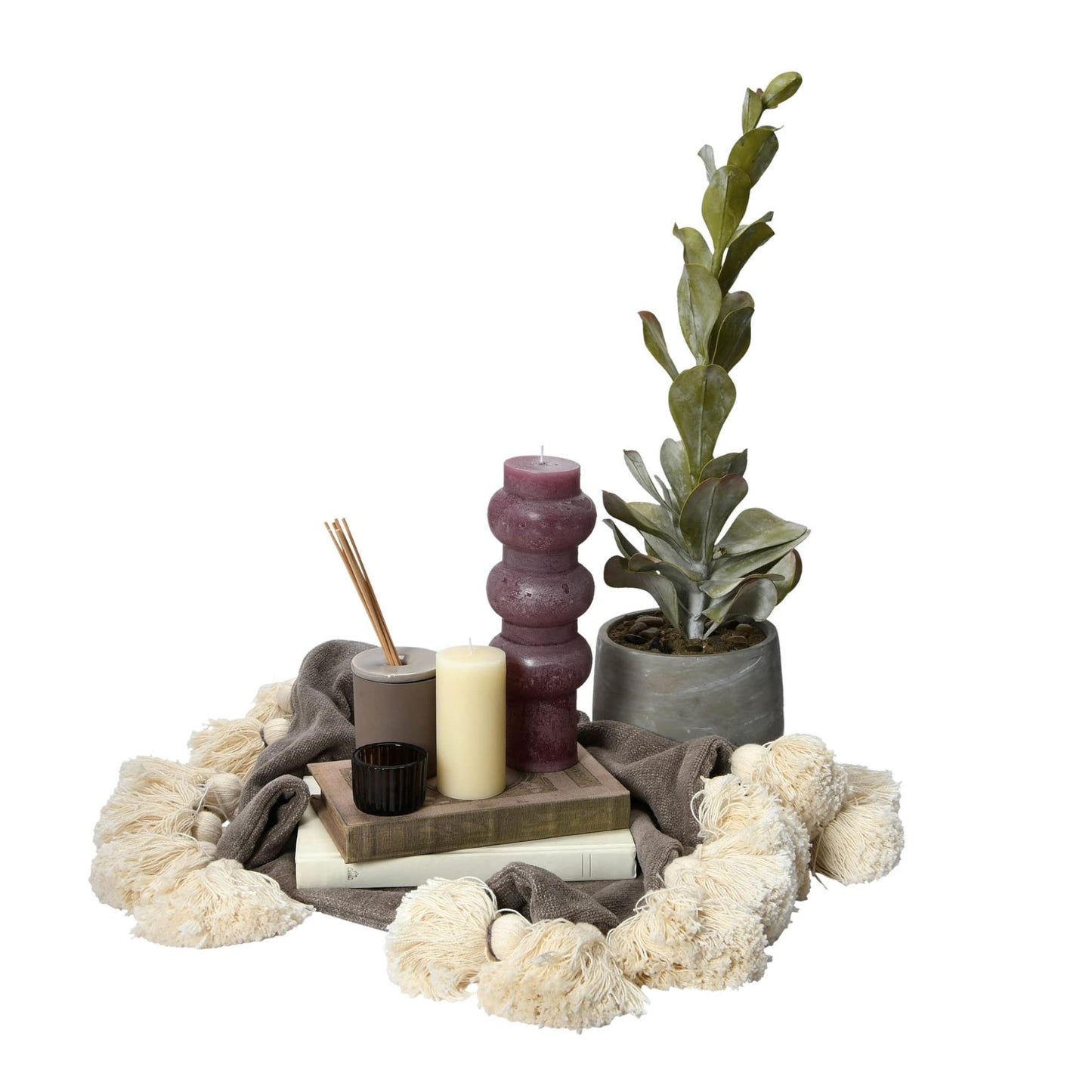 Creative Co-Op Unscented Totem Pillar, Pinot Candles, 3" L x 3" W x 9" H, Purple