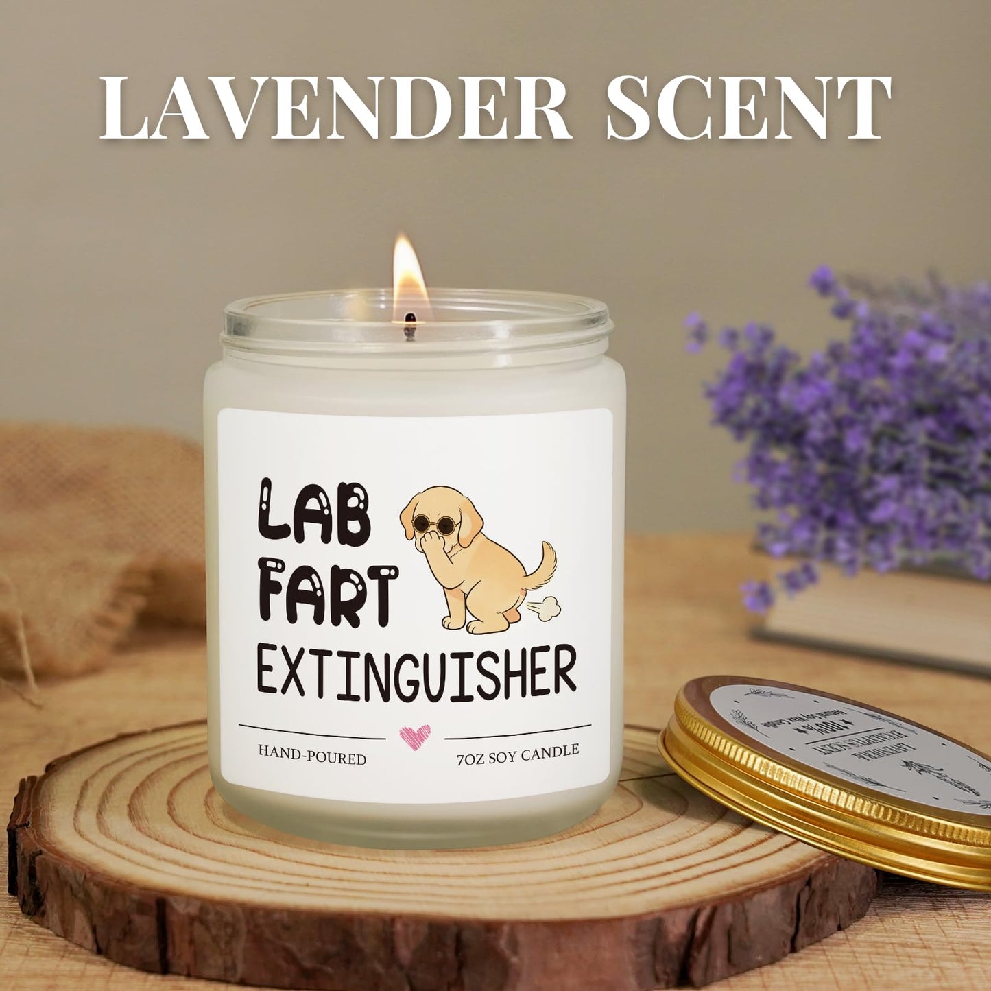 Funny Dog Lovers Lab Candle Labrador Retriever Gifts for Women Dog Mom Mothers Day Christmas Birthday Gifts for Girlfriend Sister Bestie Best Friend Her Wife Presents Lavender Scented Soy Candle