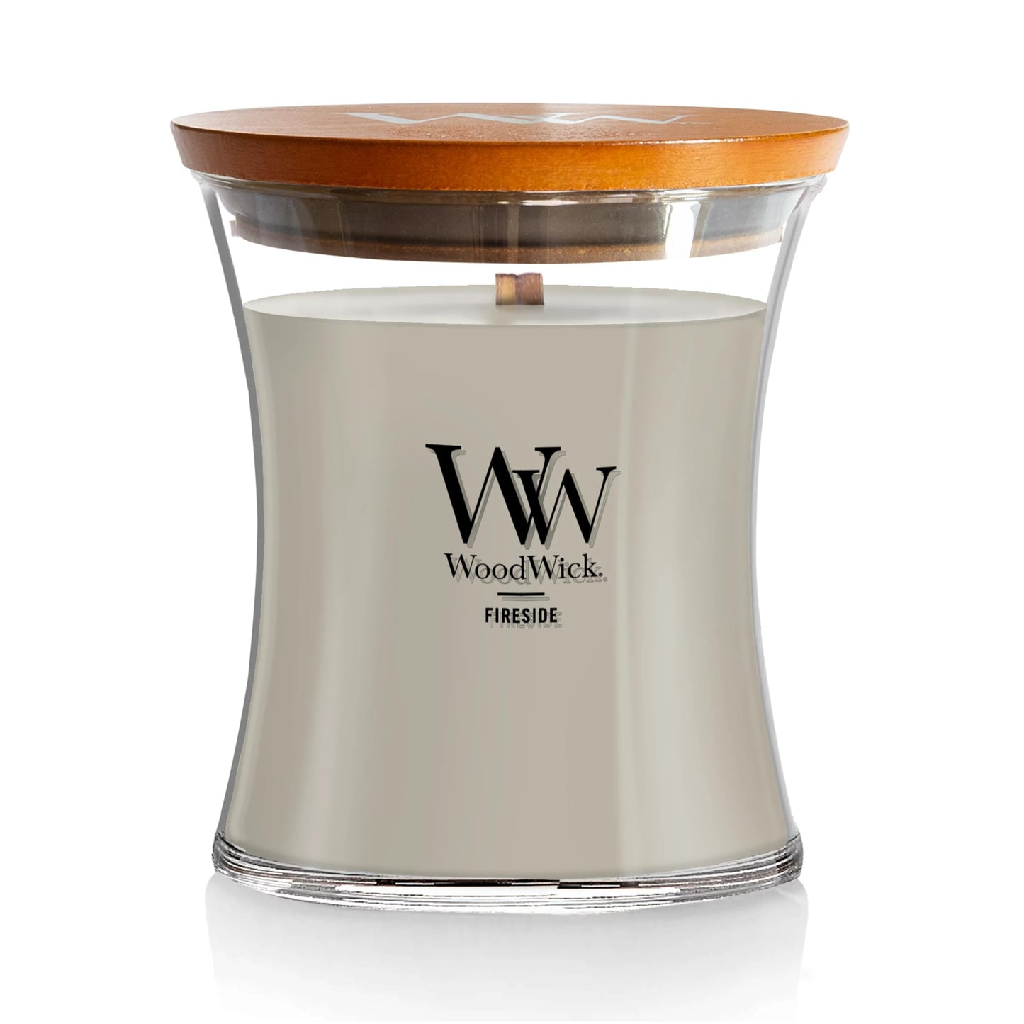 WoodWick Fireside Holiday Candle Gifts for Women and Men, 9.7 oz Medium Hourglass Candle with Crackling Wick