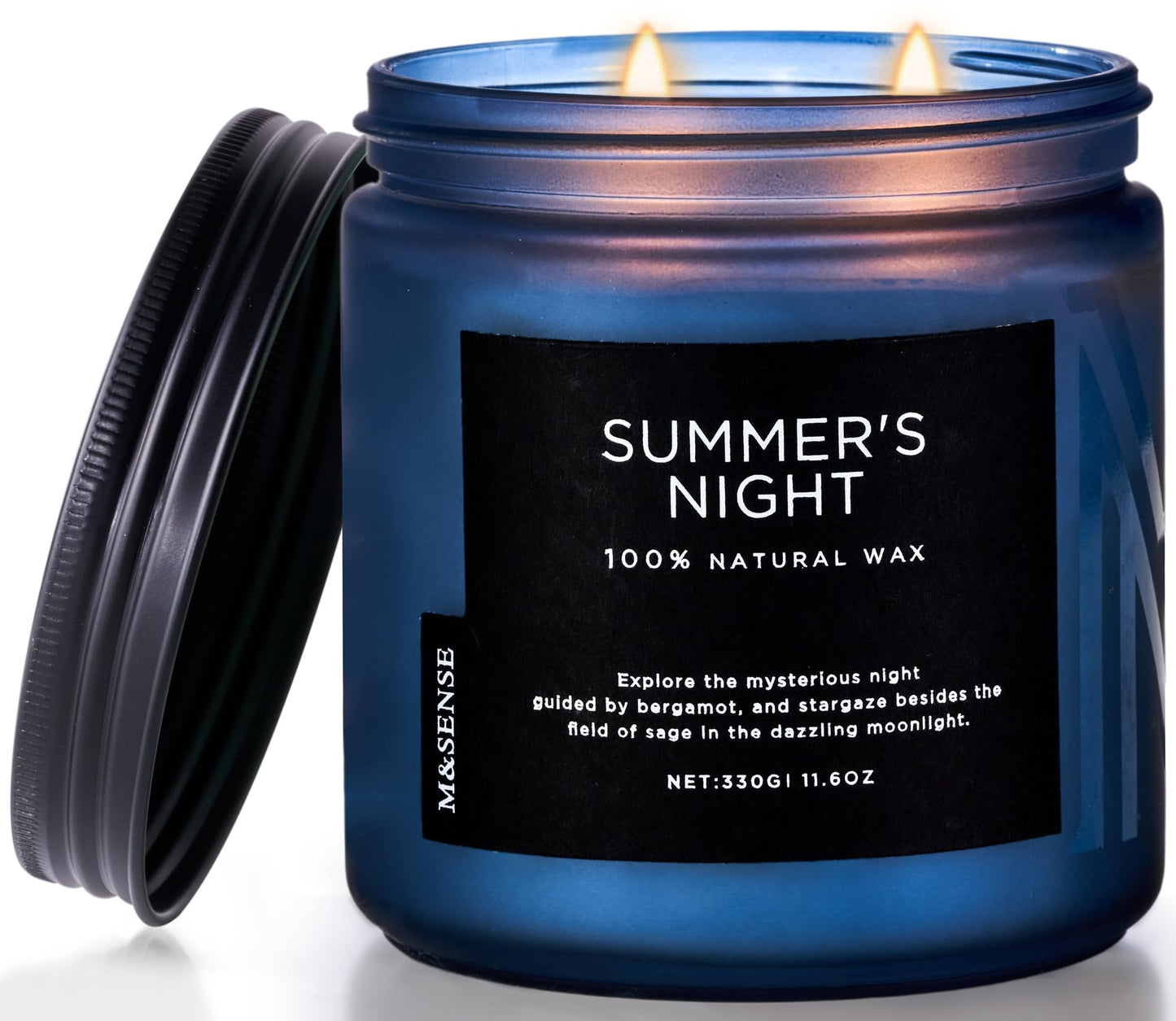 M&SENSE Summer's Night Home Scented Candles, 11.6oz Natural Organic Soy Wax, 70 Hours Long Burning, Non Toxic Aromatherapy Candle, Highly Men Scented for Bathroom Bedroom, Romantic Smelling for Men
