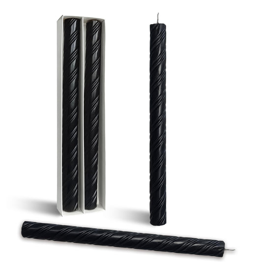 Dripless Twisted Taper Candles Black Smokeless Tall Candlesticks 10 Inch Handmade Long Lasting Burn Candles Unscented Candle Sticks for Party Gifts Home Decor 2 Pcs