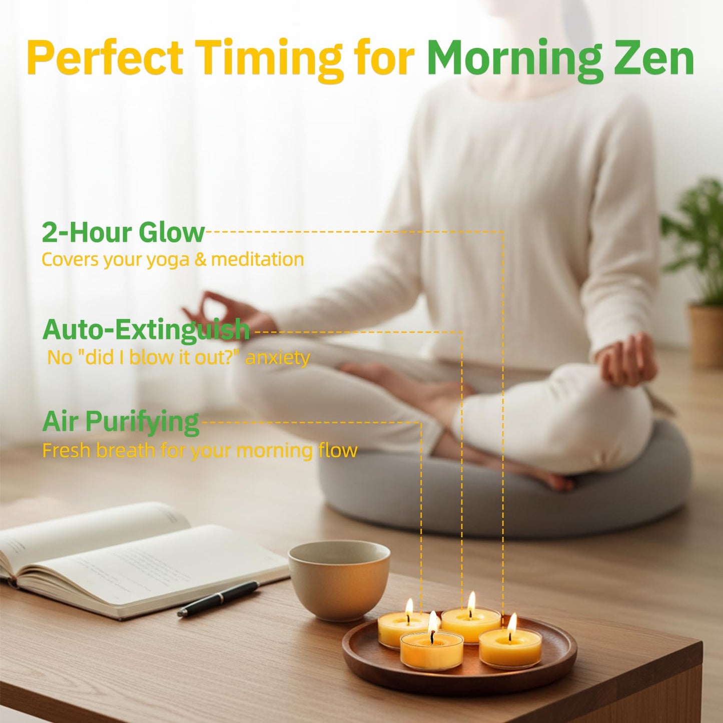50 Pack Bulk Beeswax Tea Light Candles-2 Hour Short Burn Time for Daily Meditation & Yoga-Natural Beeswax Votive Candles for Oil Burners,Evening Dinner,Ritual & Emergency, Clean Burning & Non-Toxic