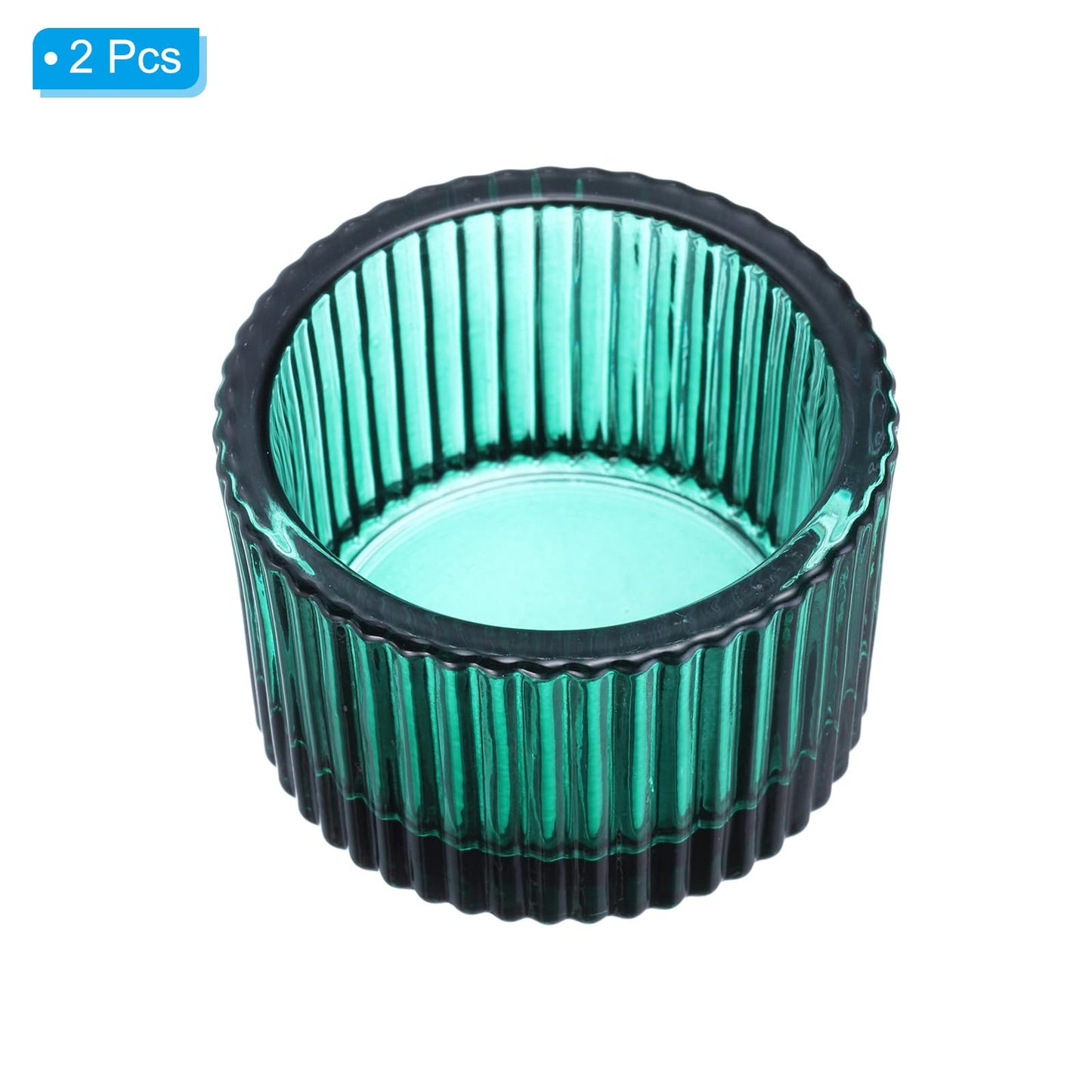 PATIKIL 2 Pcs Tealight Candle Holder, Tea Lights Candle Holder Glass Votive Candle Holders Glass Candle Holders for Table Centerpiece Decor Wedding Dinner Party, Dark Blue