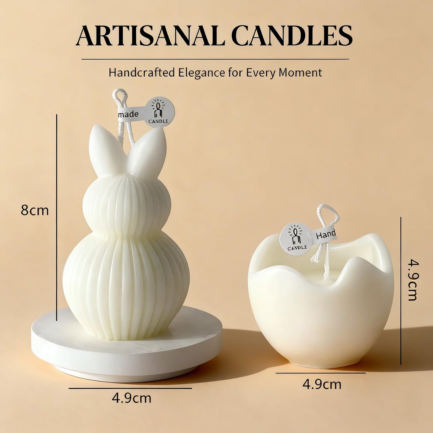 Easter Theme Scented Candle Set,Textured Rabbit & Cracked Egg Soy Wax Floral Decorative Candles,Spring Easter Bunny Home Decor & Holiday Gift Idea