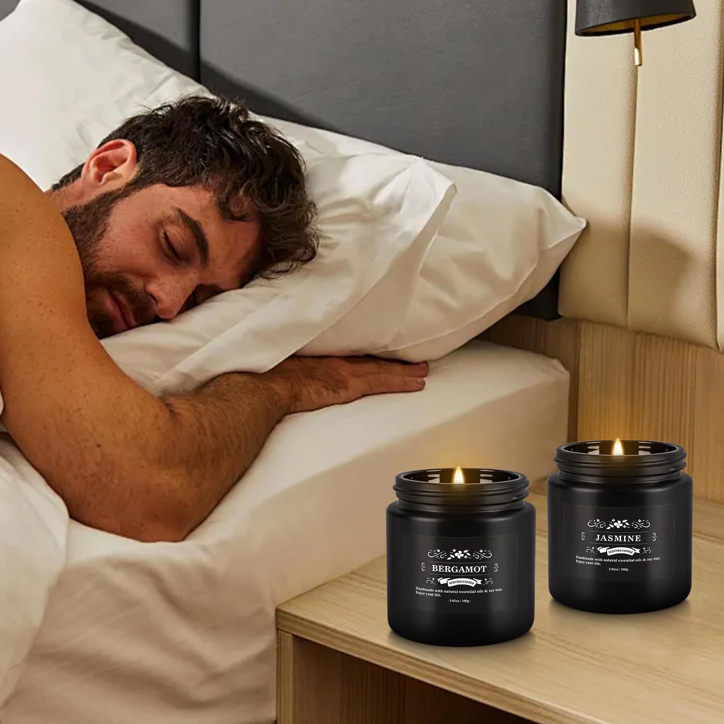 Howemon Scented Candle Set 12 Pack,Black, Candle for Home Scented, Odor Eliminating, Stress Relief, Long Lasting Soy Wax Gift Set