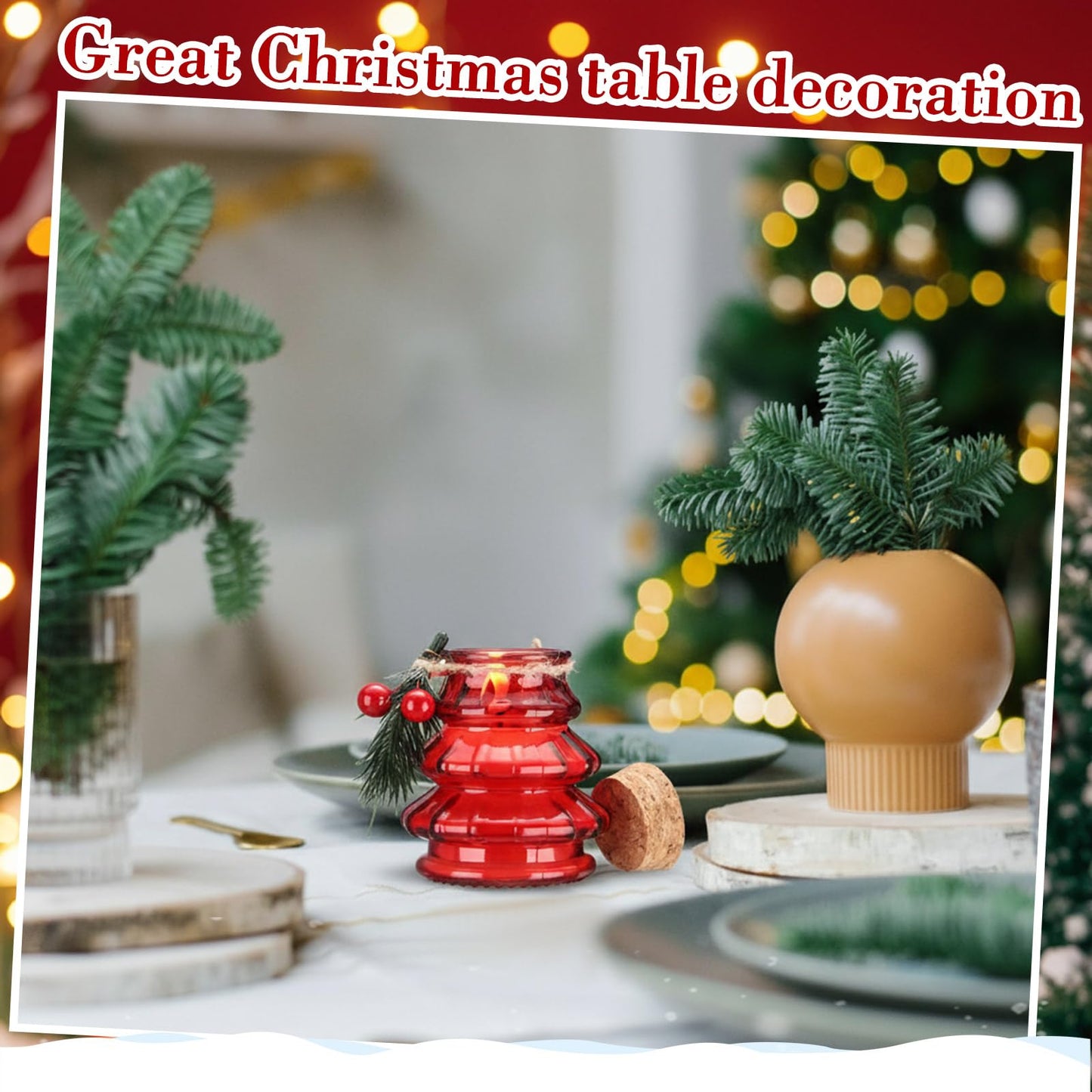 Lounsweer 12 Pcs Christmas Tree Scented Candles Gift Set, Include 12 Fragrances Aromatherapy Scented Soy Wax Candle with Mistletoe for Women Christmas Presents Stocking Stuffers Xmas Decorations