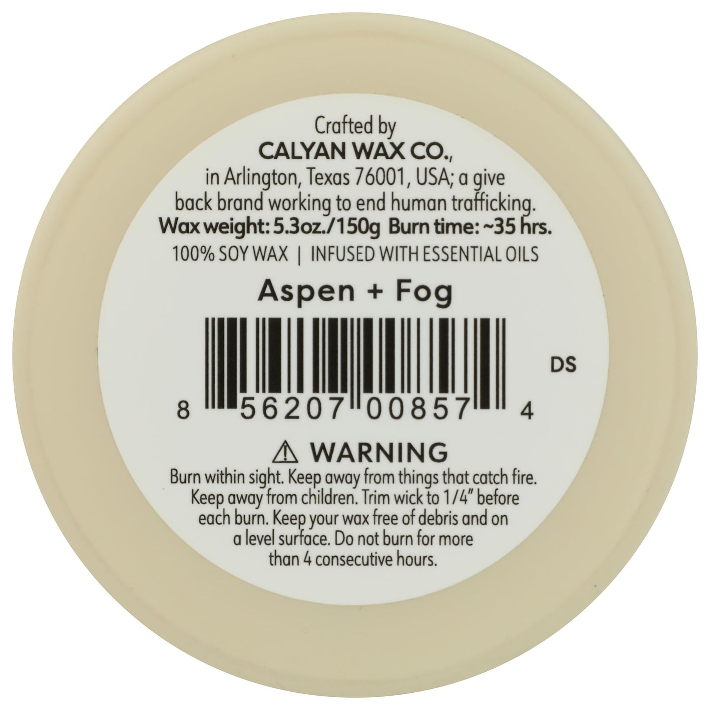 Calyan Wax Co. Dignity Series Aspen & Fog Scented Candle - 35 Hour Burn - Luxury Clean Soy Wax Candles - Long Lasting Ivory Glass Jar Candle for Home - 5.3oz