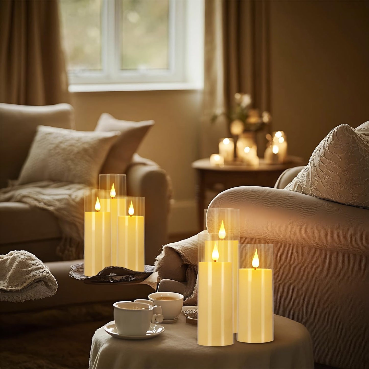 CAKETYCG 24-Pack LED Flameless Candles(14/16/18cm) with 4 Timers Remote - 3D Flickering Flame, Clear, Perfect Decor for Home & Events.