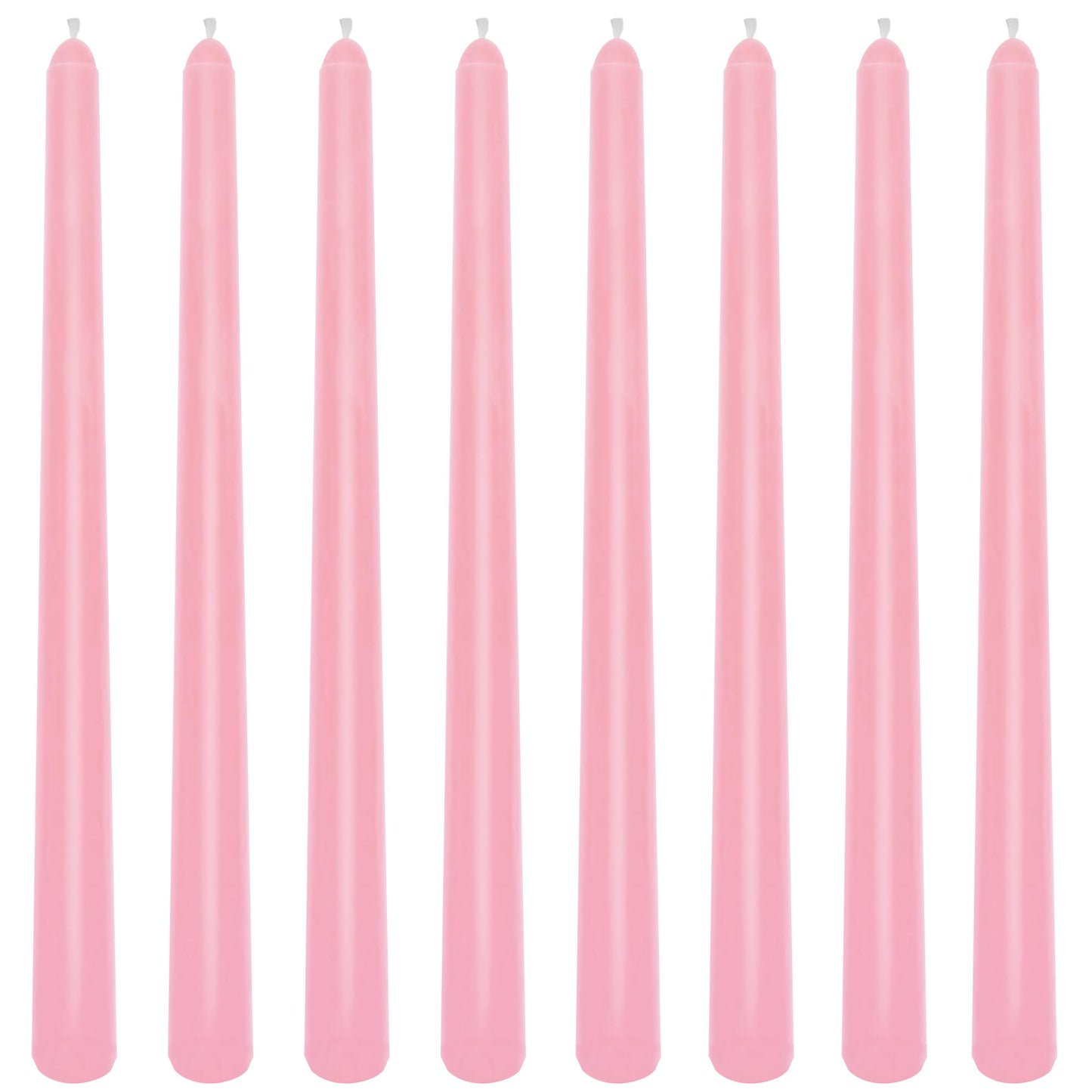 8 Pack 10 Inch Pale Pink Smooth Taper Candle Set, 7/8 Inch Unscented Driples Candlesticks for Home Decoration, 6-7 Hours Burn