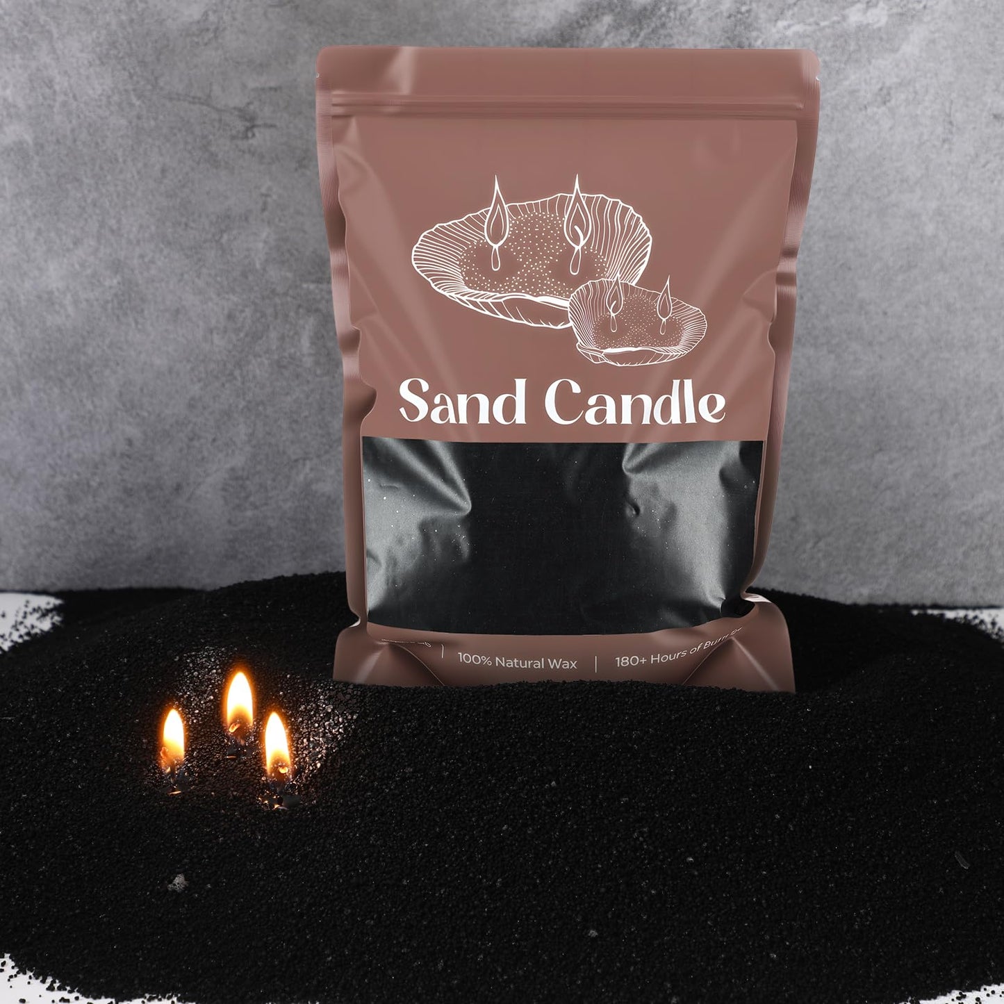 Nuanchu 3.3 lb Candle Sand DIY Pearled Candle Making Kit Included 20 Pcs Wicks and Refillable Beaded Wax Sand Beaded Wax Gift with Wicks Self Extinguish for Home Wedding Party (Black)