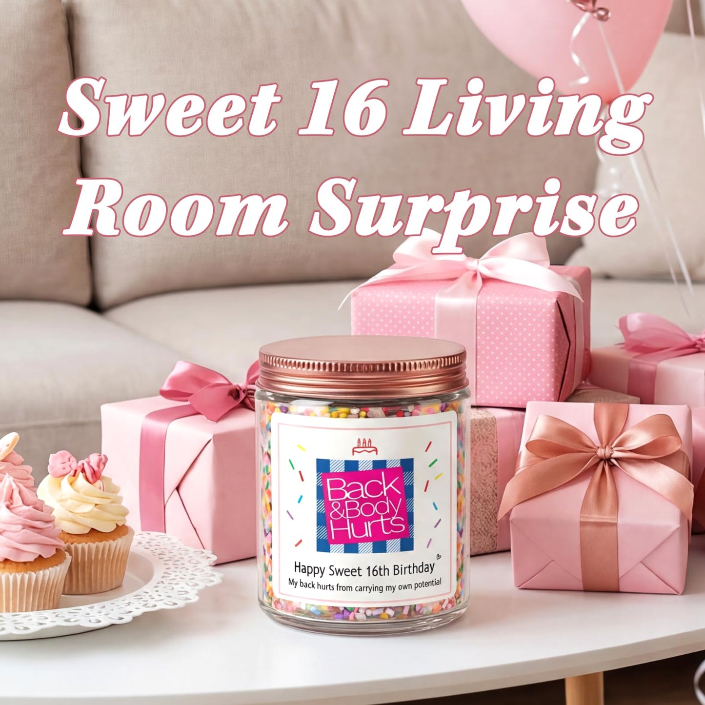 Homsolver 16th Birthday Gifts for Girls - Sweet 16 Vanilla Cream Scented Candle, 16th Birthday Decorations for Girls, Natural Soy Wax Gift for Daughter, Sister, Best Friend, Niece