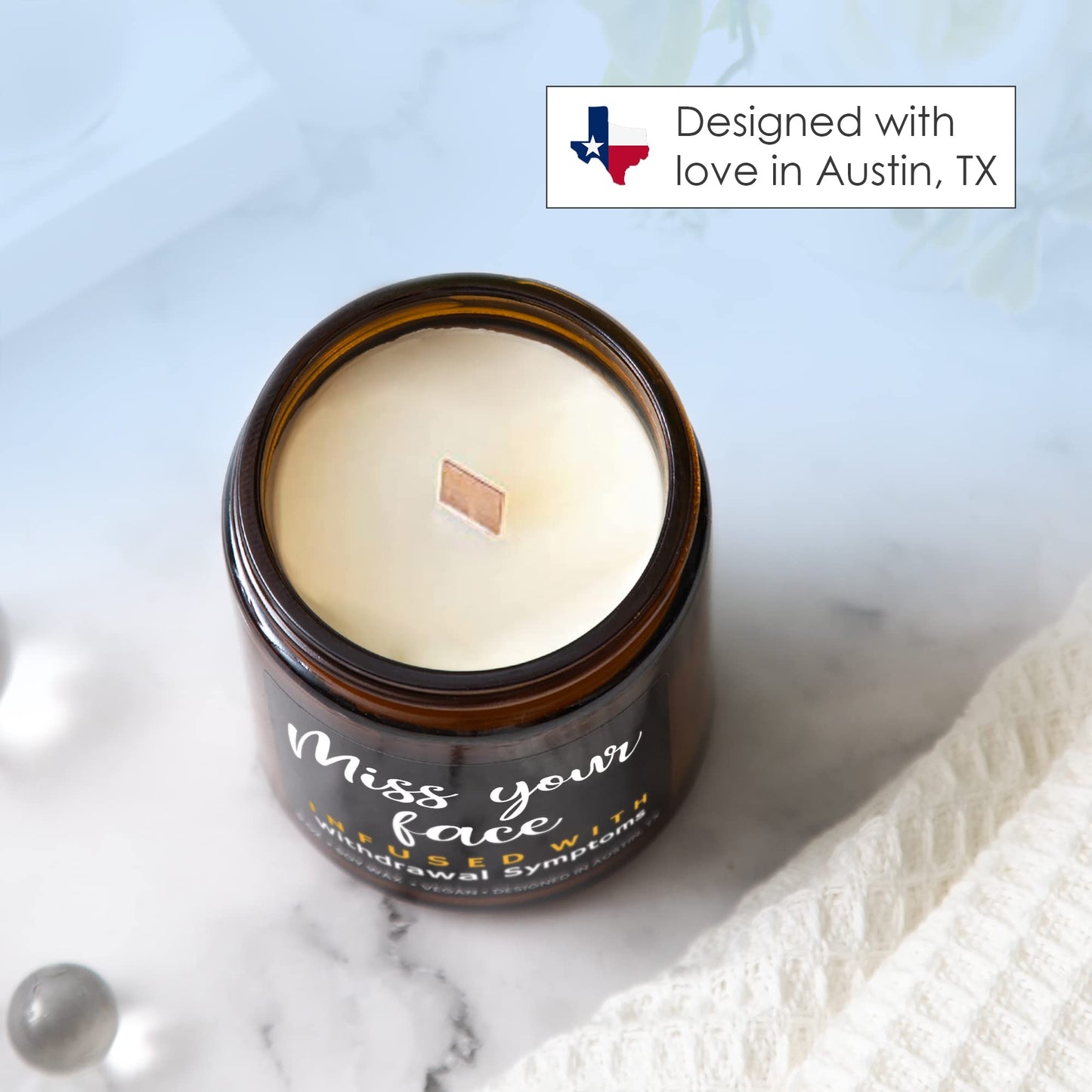 Funny Friendship Candle, Fun Presents for Women Friends, Funny Gifts for Friendship, Unique and Fun Friend Gifts for Women and Men, I Miss Your Face Candle, Birthday Presents, Christmas, Gift-Ready
