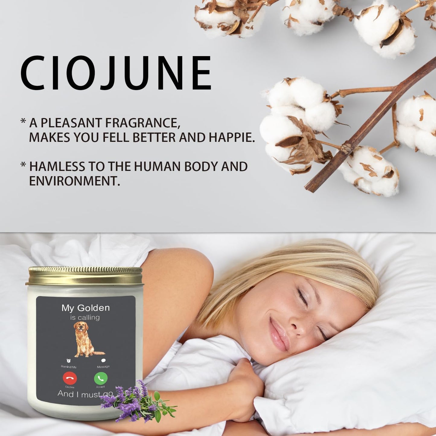 CIOJUNE My Golden Retriever is Calling Lavender Scented Candles for Home, Golden Retriever Lovers Gifts for Women Girl