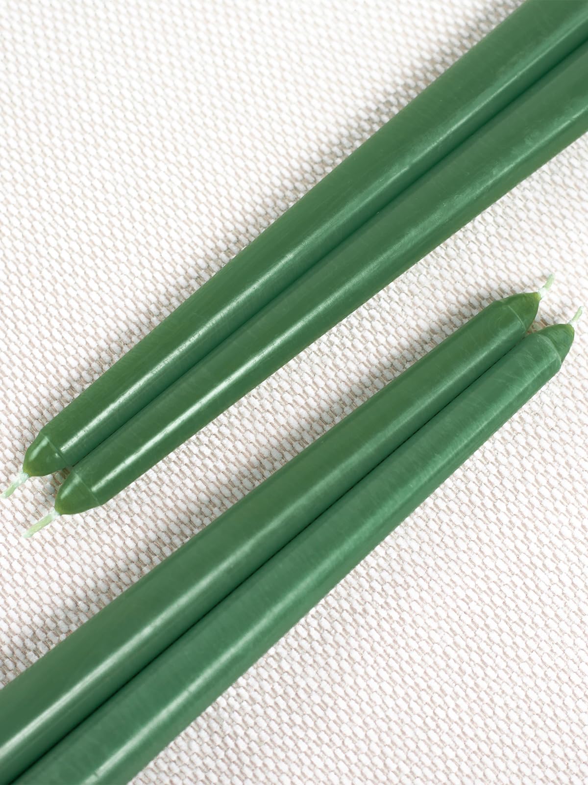 CANDWAX 10 inch Candlesticks Set of 12 - Dripless Taper Candles Perfect for Party or Decor - No Drip Green Candle
