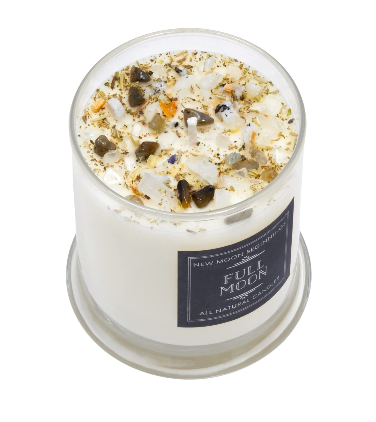 New Moon Beginnings Full Moon Candle - Purification & Cleansing - Floral, Citrusy, Warm, Sweet - Jasmine, Violet, Bergamot - 12oz Glass Jar