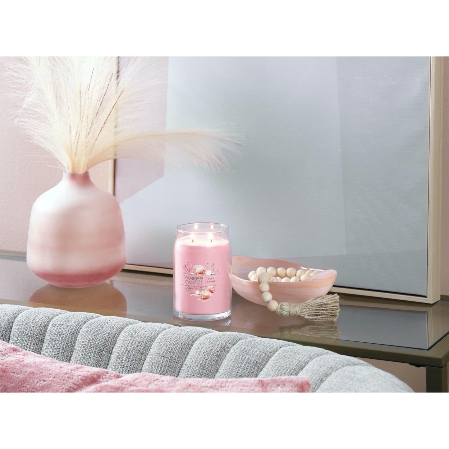 Yankee Candle Pink Sands Scented Signature 20oz Large Jar 2-Wick Candle Over 60 Hours of Burn Time