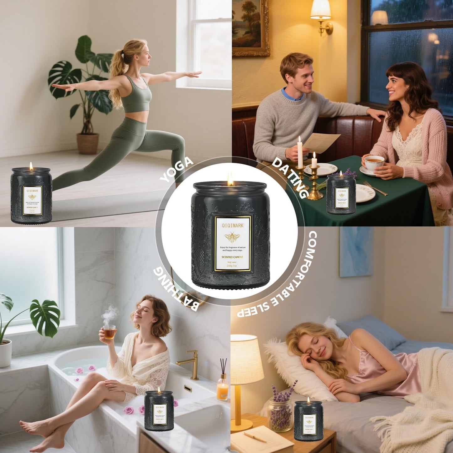 Candles for Men Gift Set, 6 Pack Masculine Scented Soy Candles, 300 Hour Long Lasting Aromatherapy Candle Set, Luxury Home Fragrance Gifts for Men, Dad, Husband, Birthday, Fathers Day