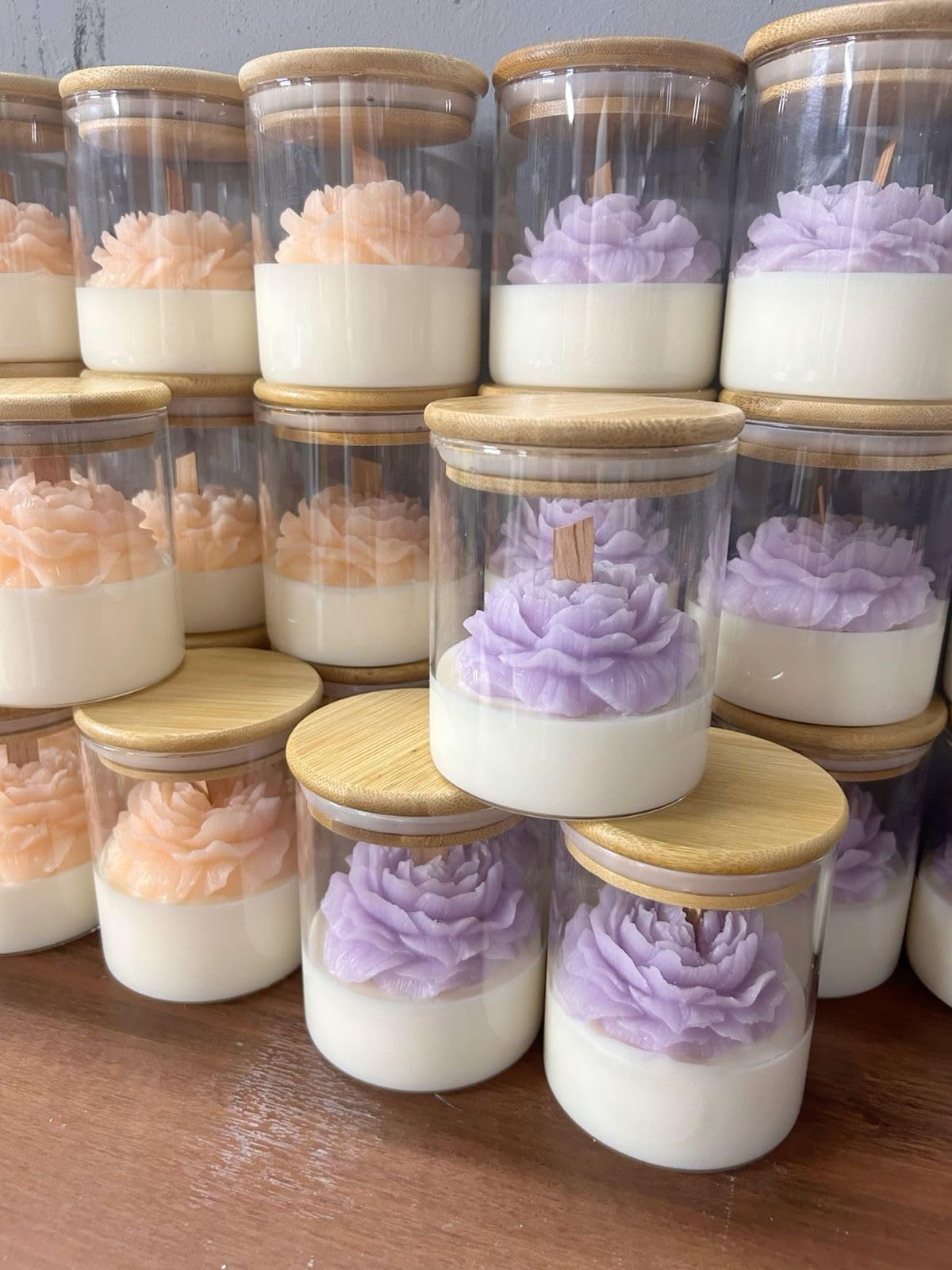Valentine’s Day Candle Gift Set – Luxury Handmade Soy Candles for Couples (1 x 8 oz Glass + 3 x 4 oz)