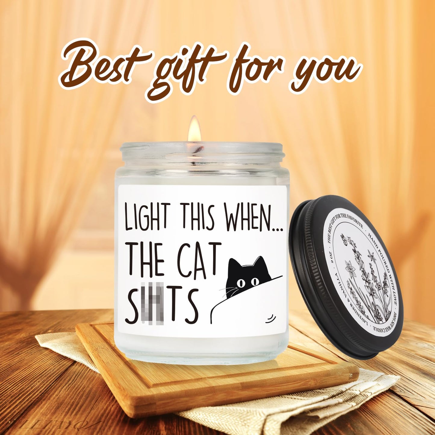 Funny Cat Lover Candle Gifts for Women, Men, Light Me When The cat Poops candle, Birthday, Christmas Candles Gift for Cats Lovers, Lady, Girls, Boys, Teens, Parents, Owners-Black cats Themed candles66