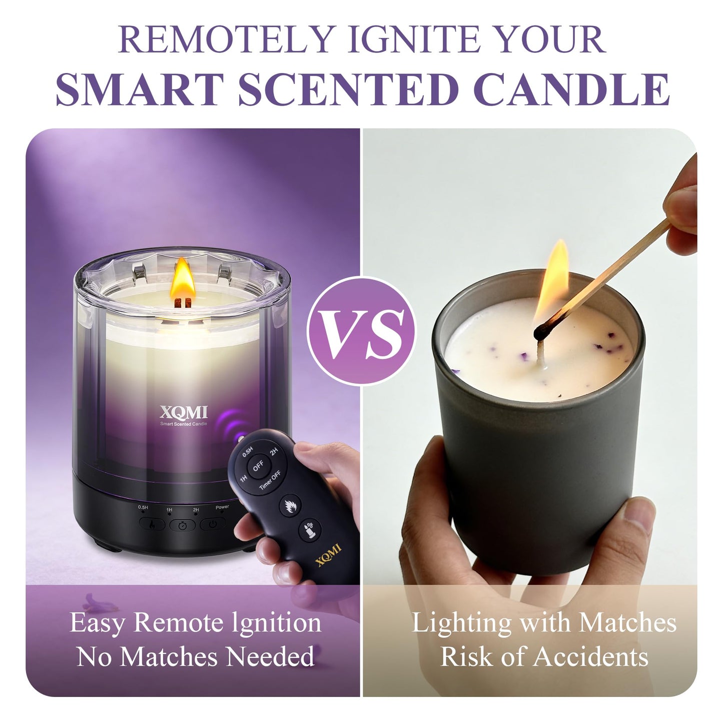 XQMI Smart Scented Candles,Perfume-Grade Scented Candle for Women, 4.25oz Natural Soy Wax, Candles for Home Scented, Birthday Gifts, Valentine’s Day Candle for Her(Heartbeat Rhythm)