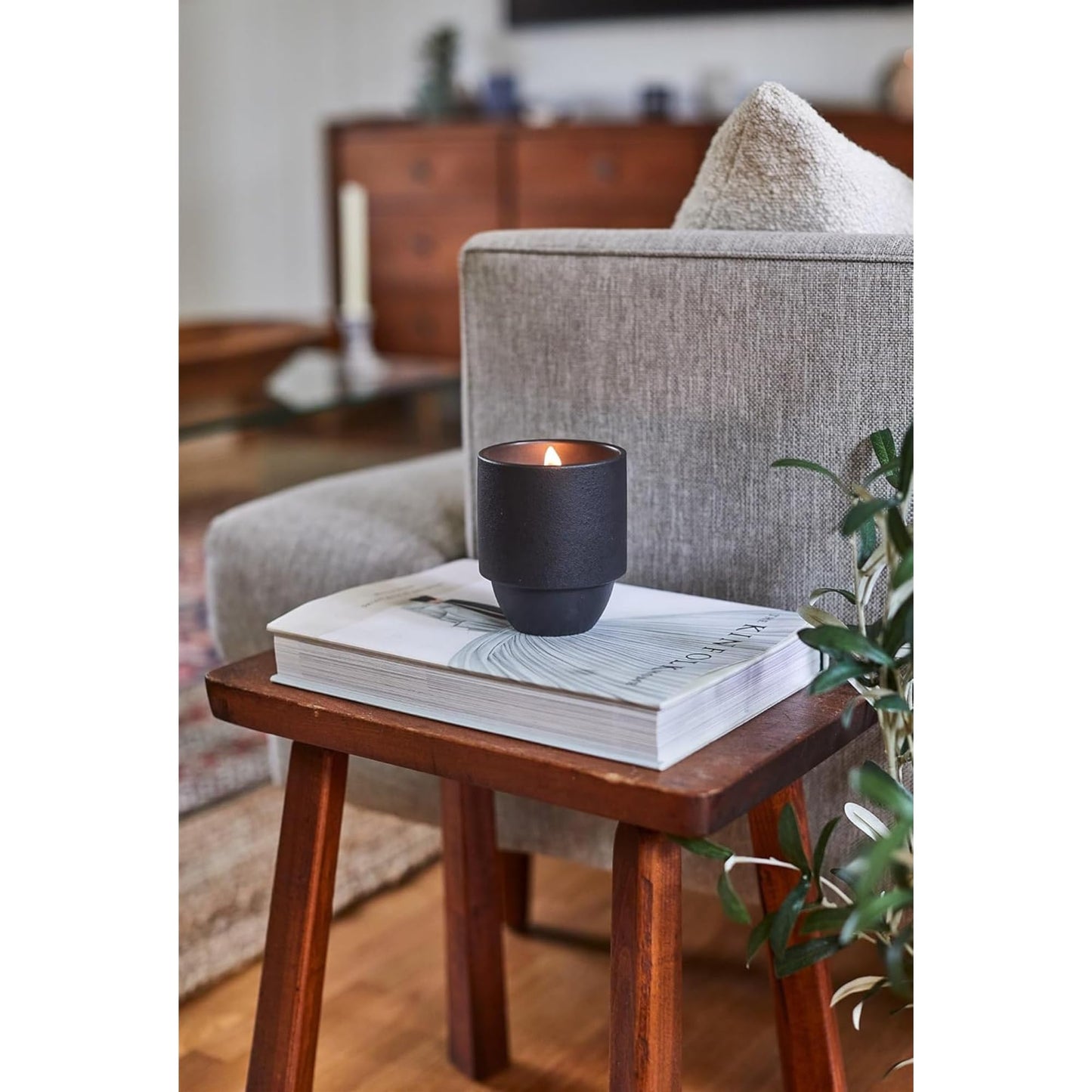 Paddywax Parks, Yosemite Scented Candle in Reusable Ceramic Jar with Crackling Wood Wick, Soy Candle with Approx. 77 Hour Burn Time, Decorative Gift Candles for Home, Cottonwood & Oak Scent, 11 oz