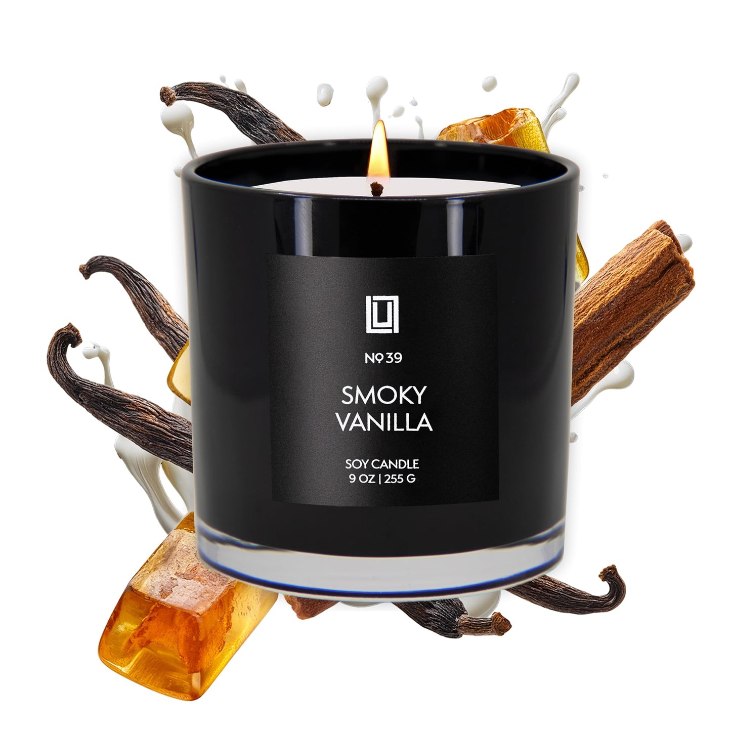 Lulu Candles | Smokey Vanilla | Smells Like Wood & Vanilla | Luxury Scented Soy Jar Candle | Hand Poured in The USA | Highly Scented Long Lasting (9 Oz.)